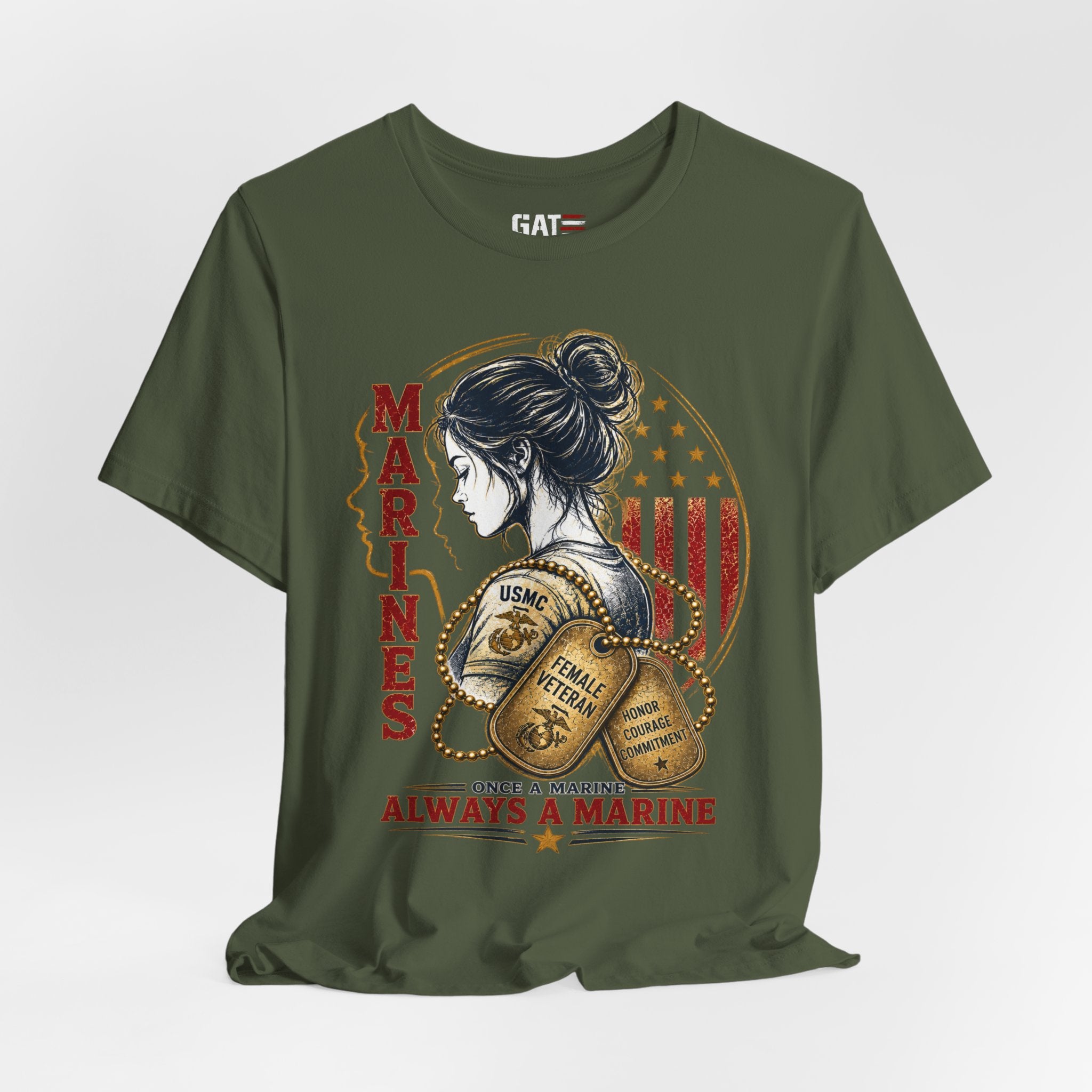 Female Marine Vet T‑Shirt – "Once a Marine, Always a Marine" Patriotic Female Veteran Tee