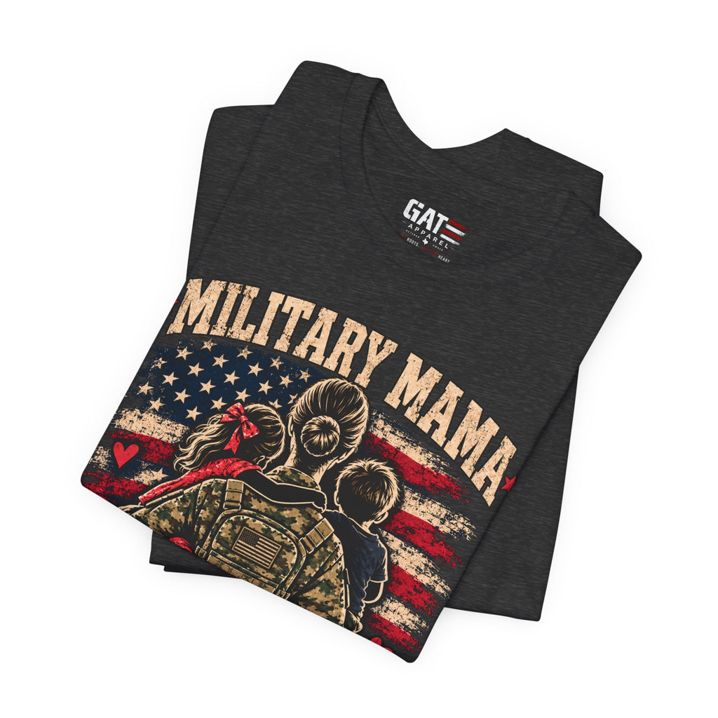 Military Mama T-Shirt – "Serving My Country, Raising My Littles" Patriotic Mom Tee