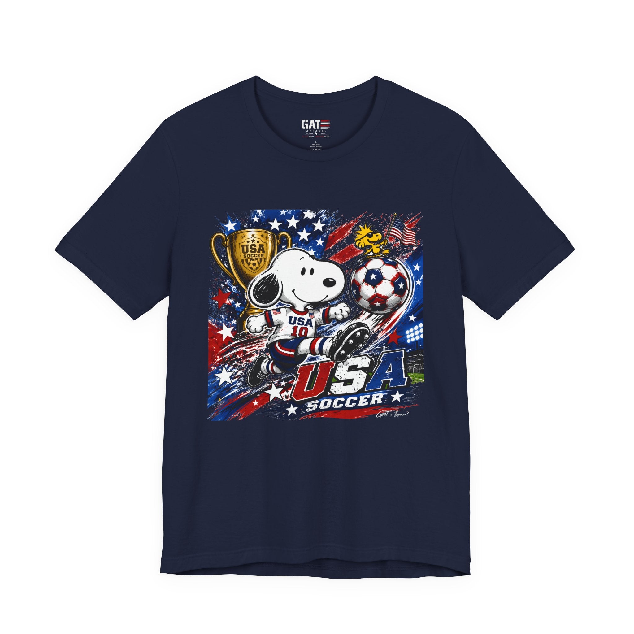 Snoopy USA Soccer Tee | Patriotic Soccer Graphic T-Shirt