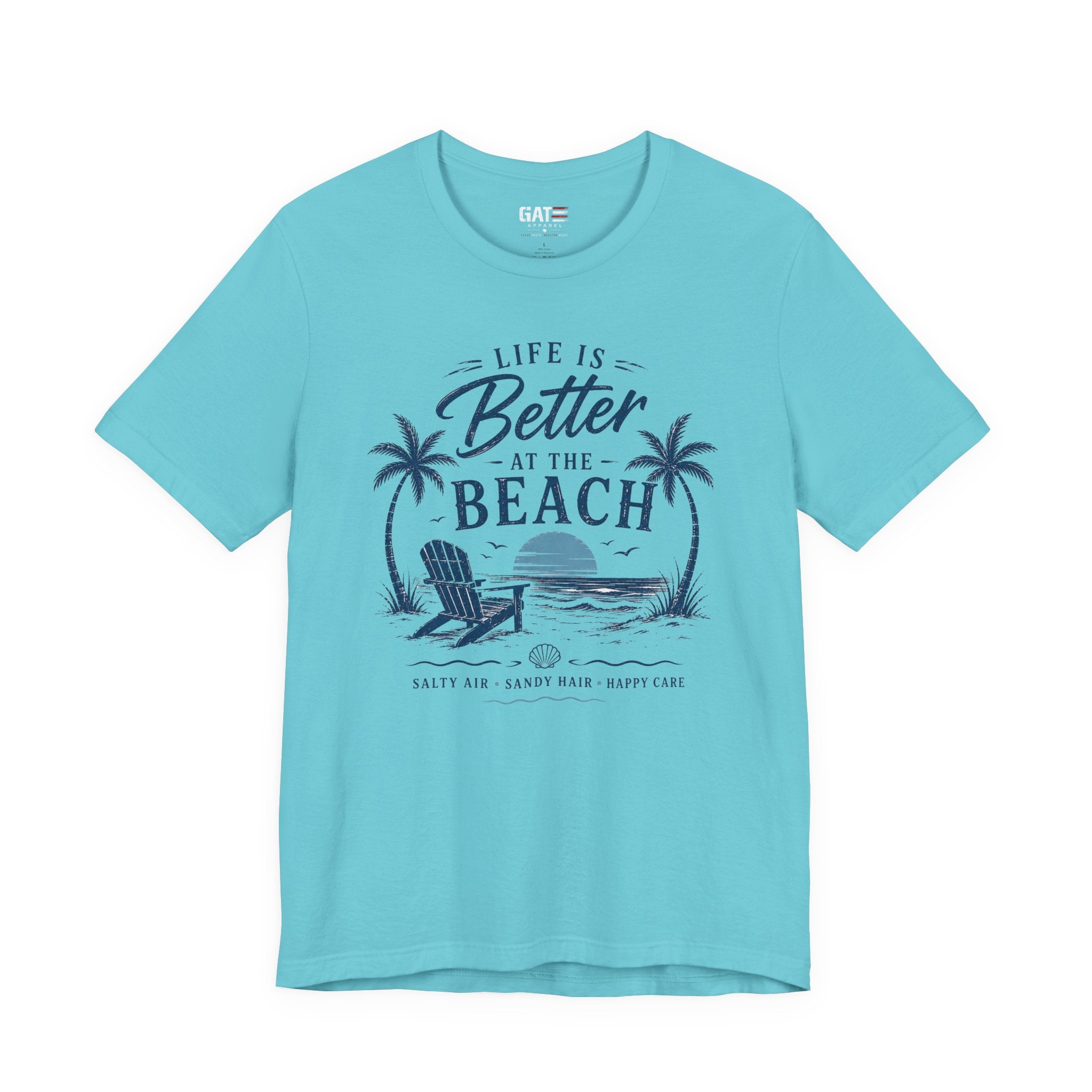 Life Is Better at the Beach T-Shirt — Vintage Coastal Palm Tee