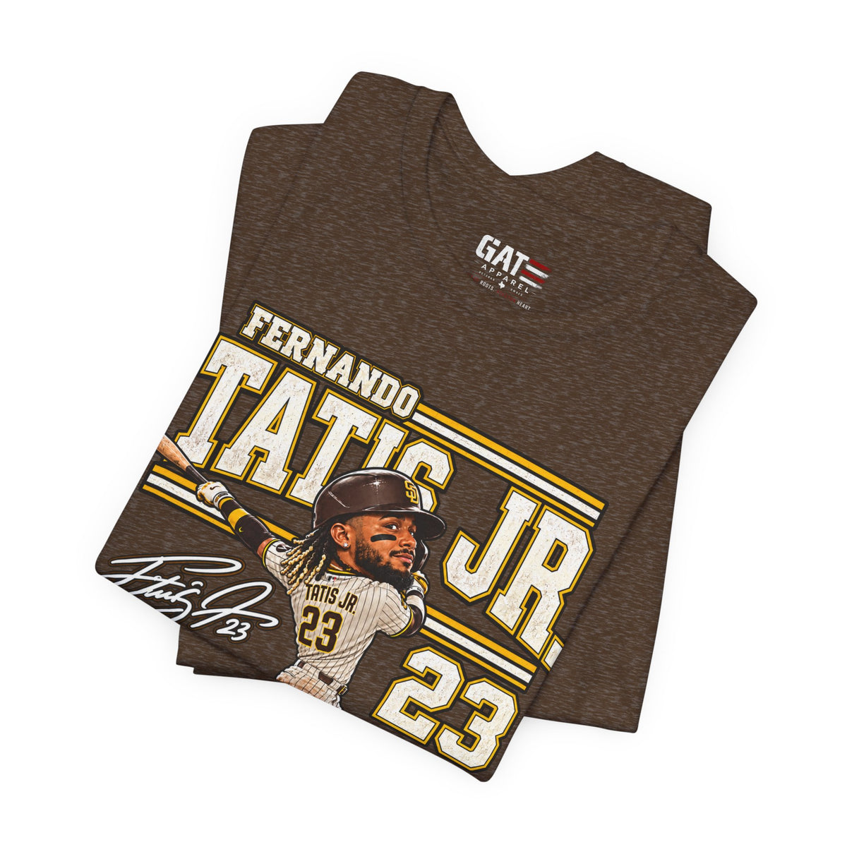 Fernando Tatis Jr. #23 Baseball Tee — Signed Cartoon Batter Design
