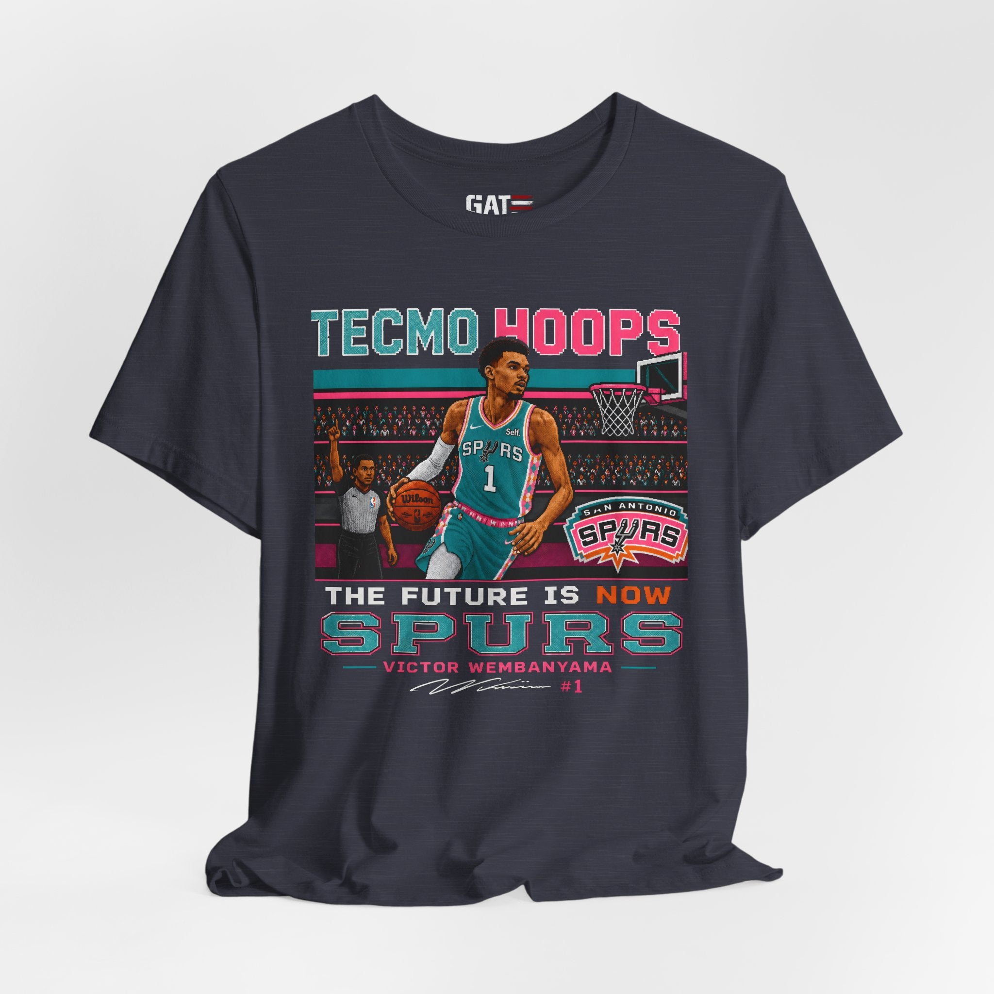 Tecmo Hoops Victor Wembanyama Spurs T-Shirt | The Future Is Now basketball tee