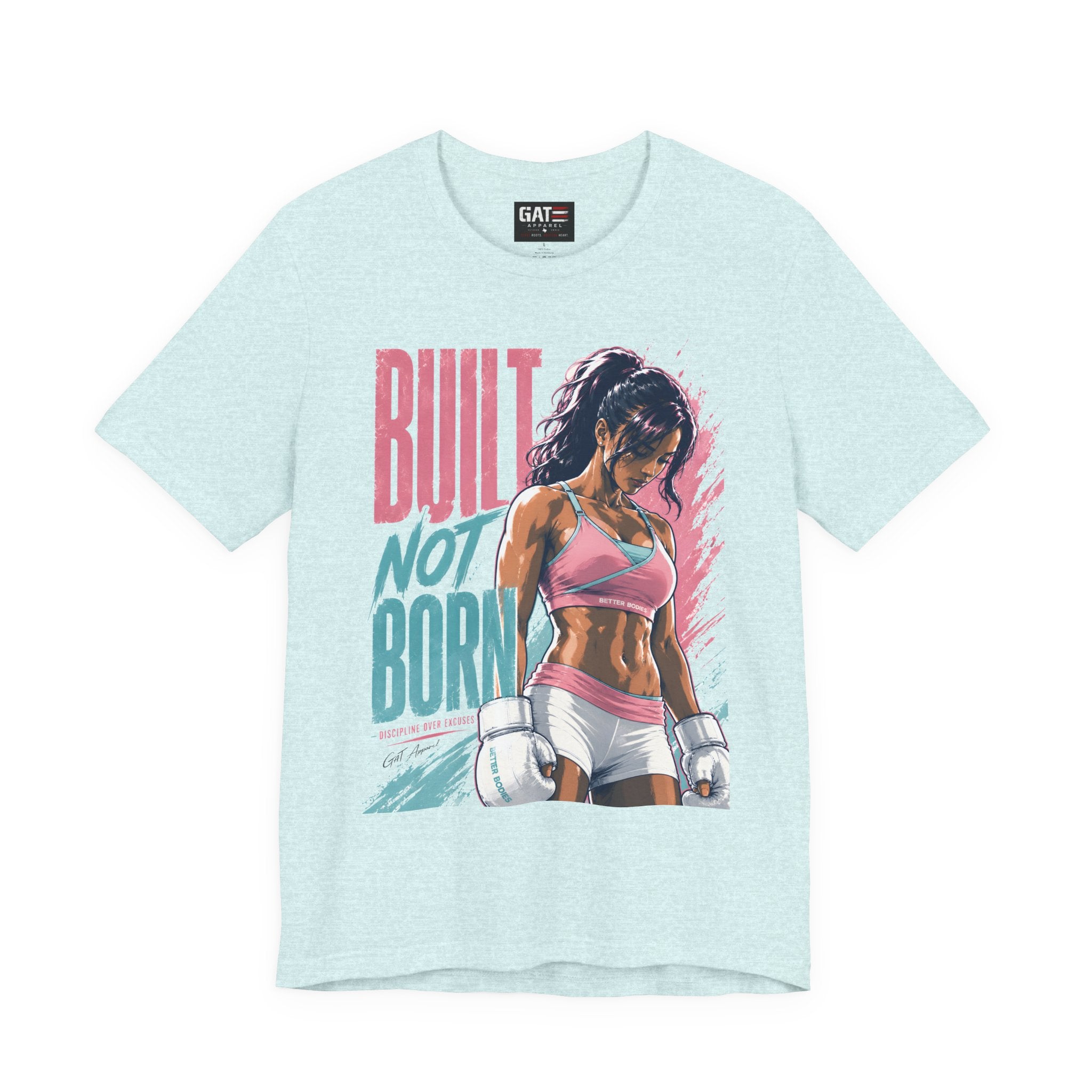 Built Not Born Shirt, Women's Gym Shirt, Motivational Workout Tee, Fitness Graphic T Shirt, Weightlifting Gift for Her