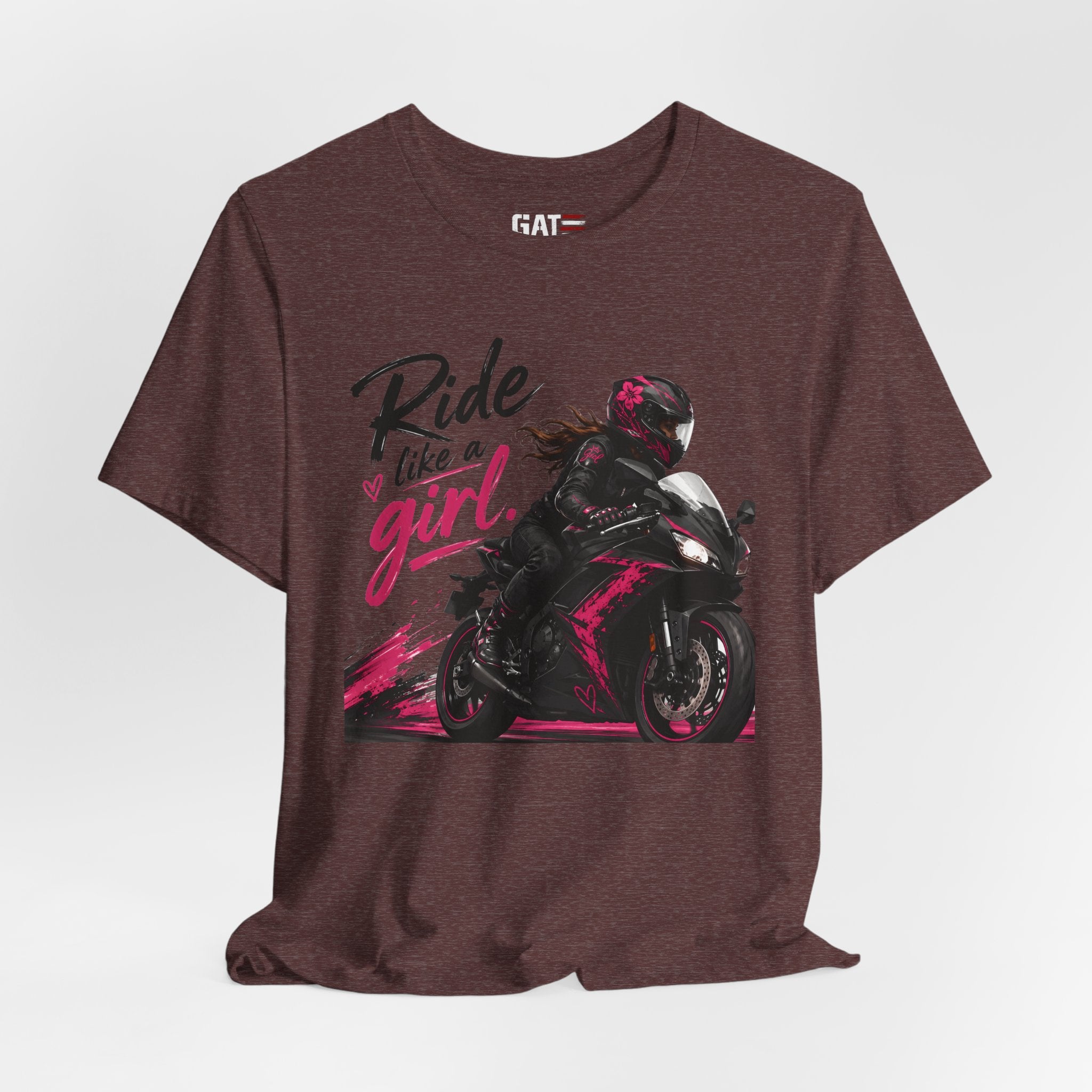 Ride Like A Girl Shirt, Women Motorcycle Rider Tee, Pink Biker Shirt, Moto Girl Gift, Sport Bike Shirt, Female Rider Tee