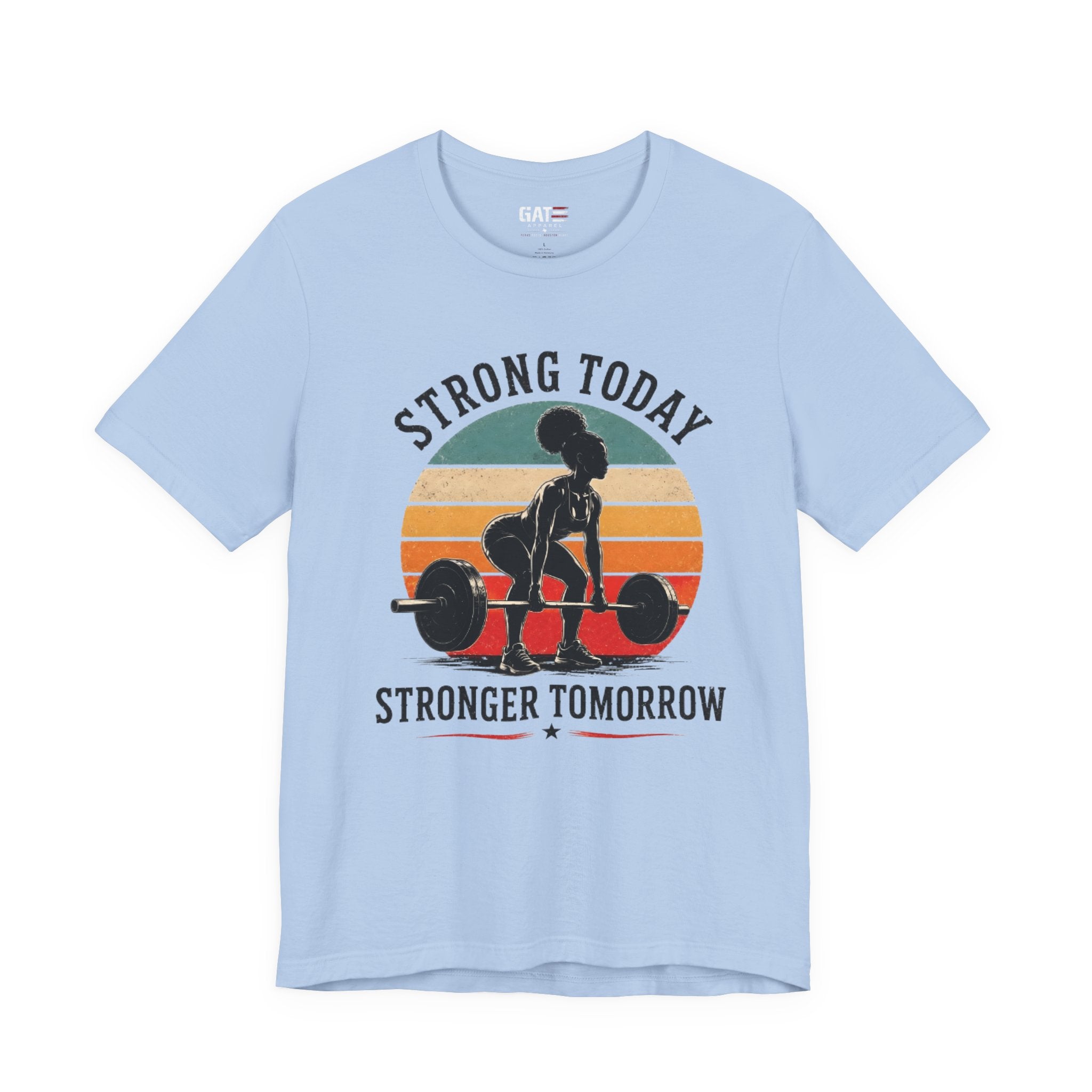 Strong Today Stronger Tomorrow Shirt, Women's Gym Shirt, Retro Weightlifting Tee, Fitness Gift for Women