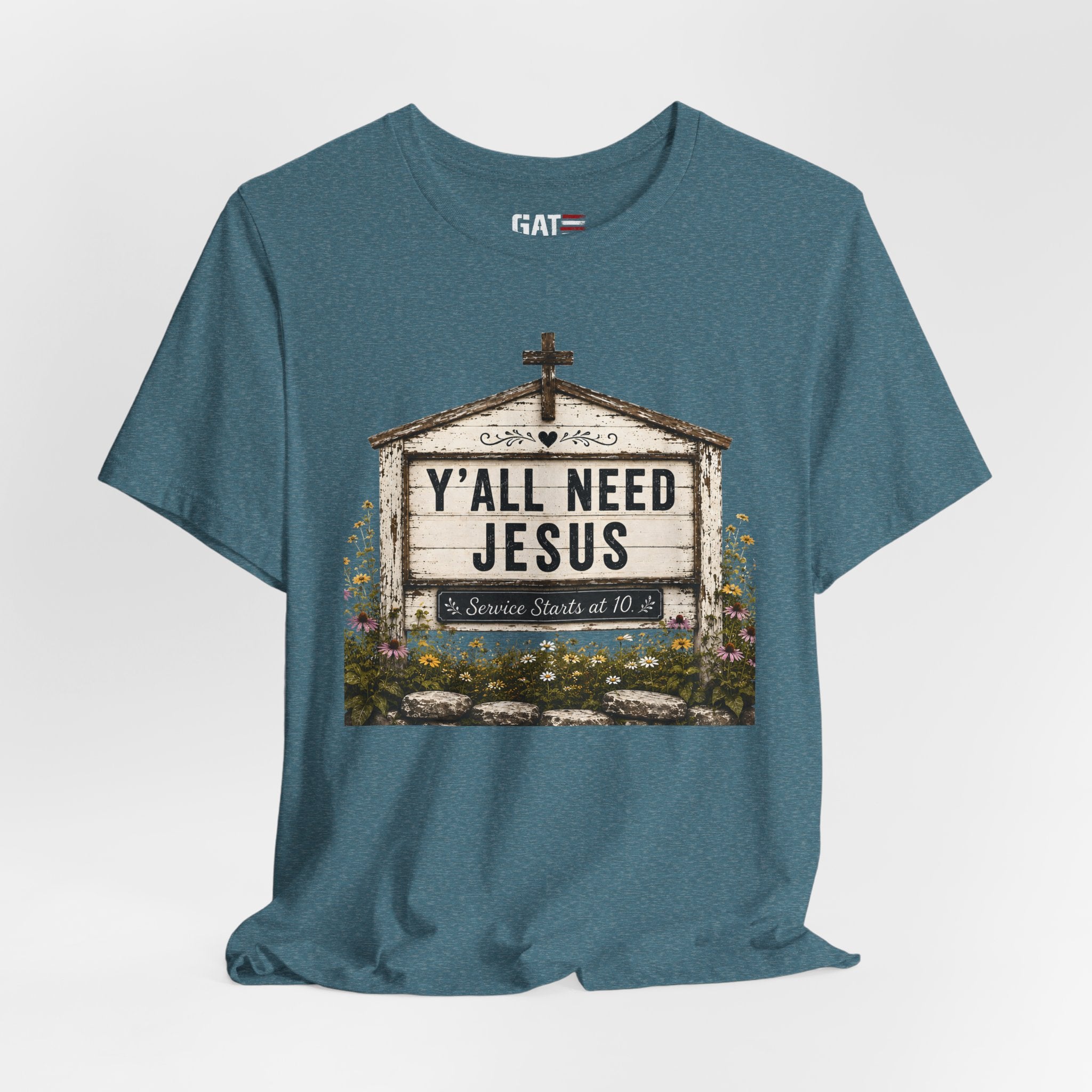 Y'all Need Jesus, Christian Shirt for Women, Rustic Faith Graphic Tee, Country Western Shirt, Farmhouse Christian Gift, Cowgirl Church Tee