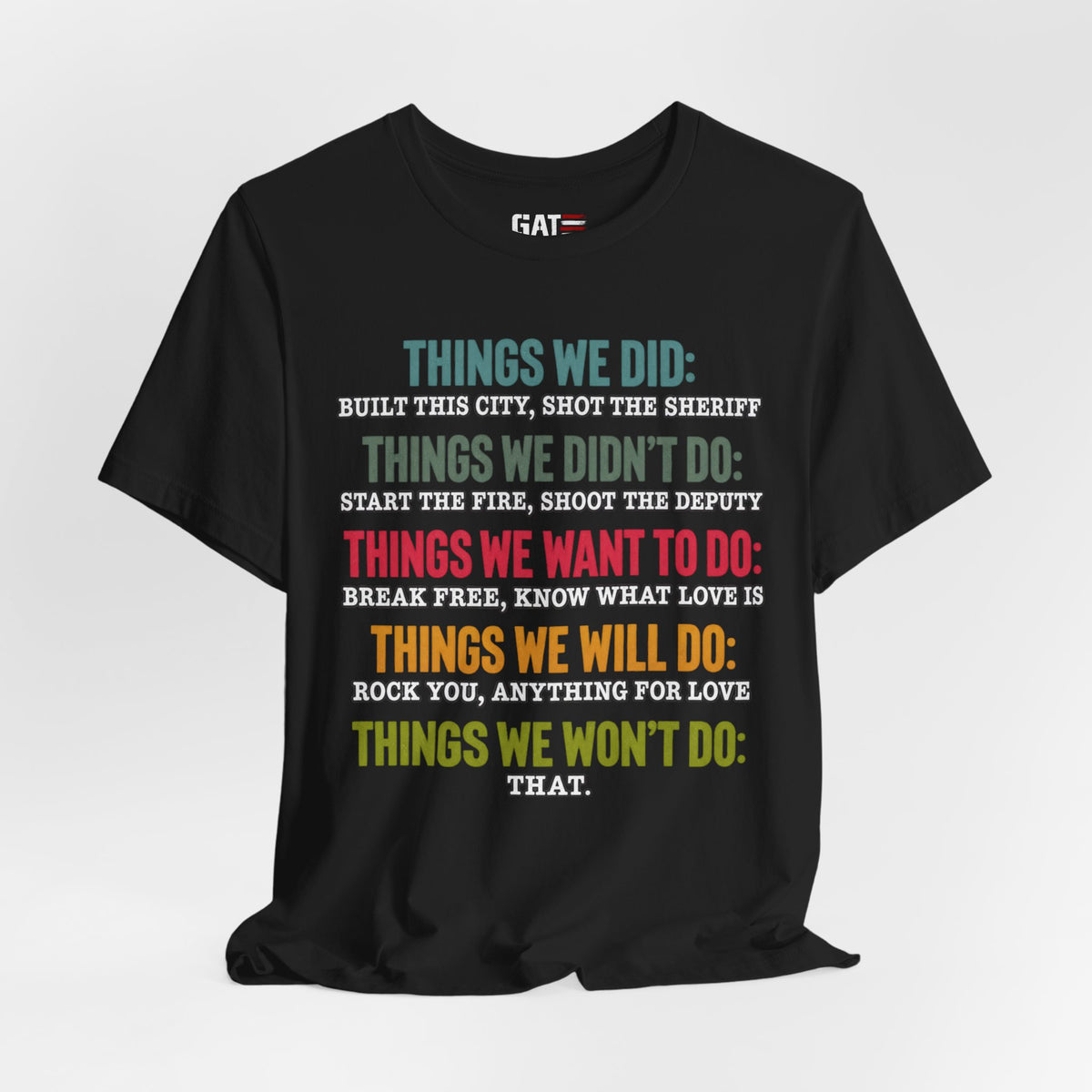 Things We Will Do Checklist T-Shirt — Funny Motivational List Tee