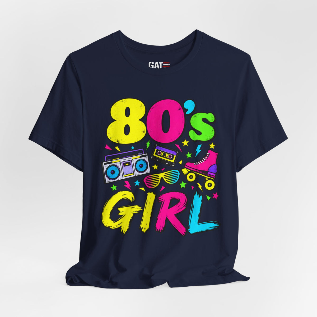 80s Girl retro neon boombox graphic T-shirt - product image 9