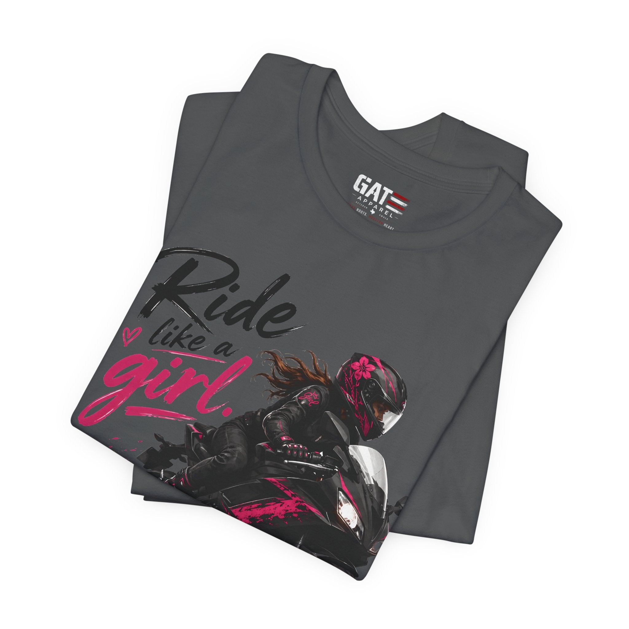 Ride Like A Girl Shirt, Women Motorcycle Rider Tee, Pink Biker Shirt, Moto Girl Gift, Sport Bike Shirt, Female Rider Tee