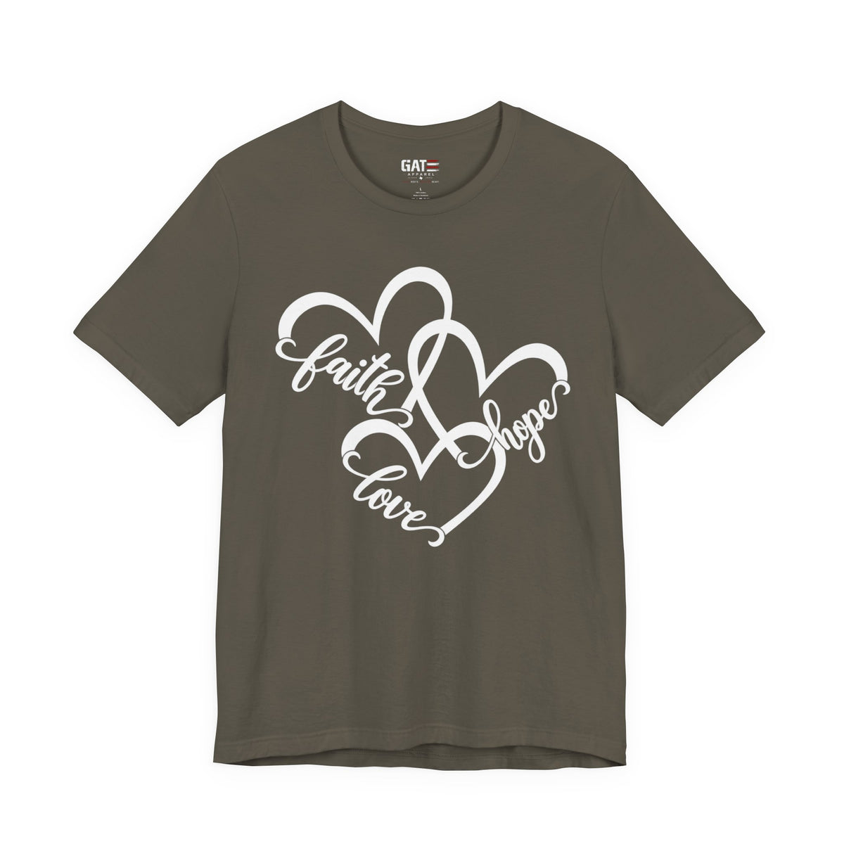 Faith Hope Love Heart T-Shirt — Inspirational Christian Tee