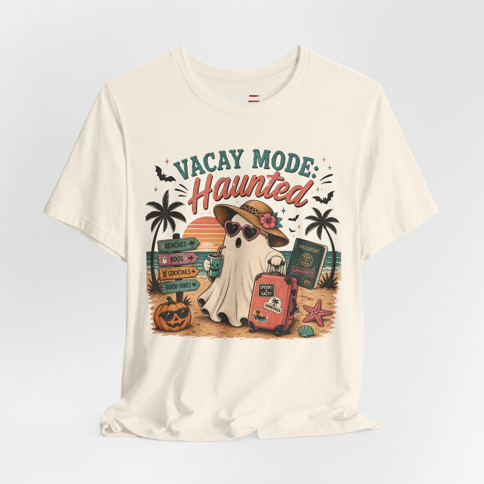 Summerween Shirt, Spooky Beach Shirt, Ghost Beach Tee, Halloween Beach Shirt, Coastal Halloween Tee, Tropical Ghost Shirt