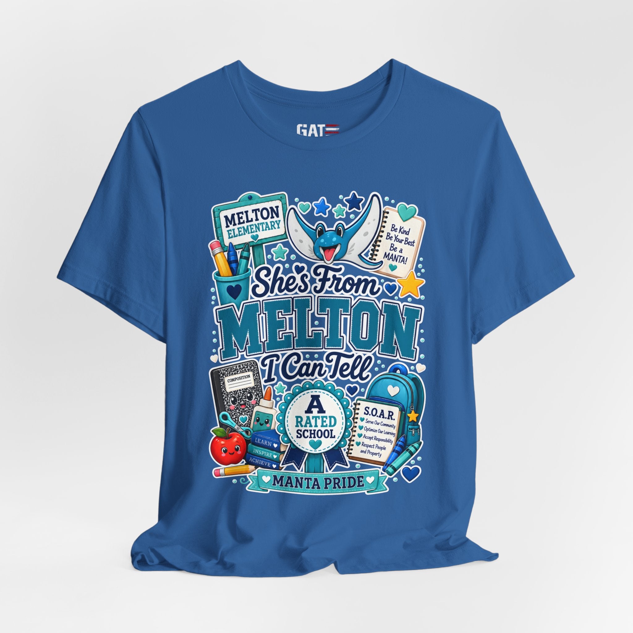 She's From Melton School Tee — Manta Pride Elementary Graphic T‑Shirt