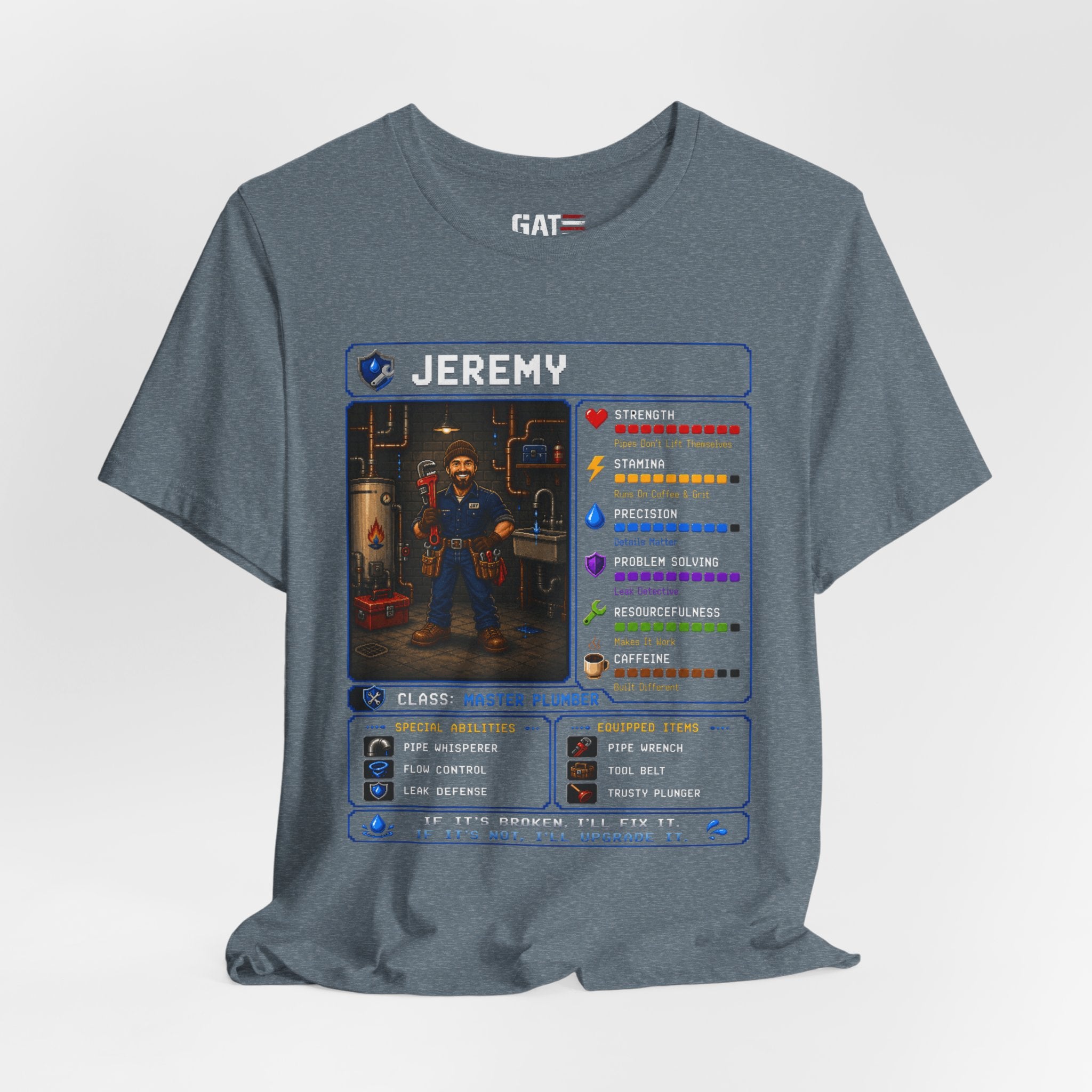 Custom Plumber RPG Character Shirt | Personalized Plumber Gift
