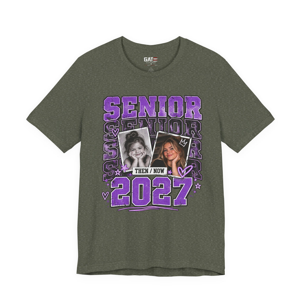 Senior 2027 Then & Now Yearbook Photo Shirt