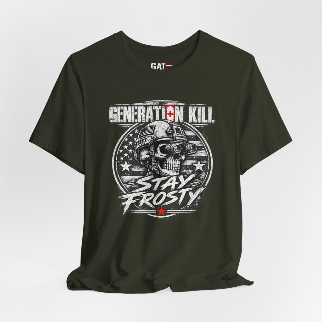 Stay Frosty Skull Tee — Military Veteran Retro Graphic T-Shirt
