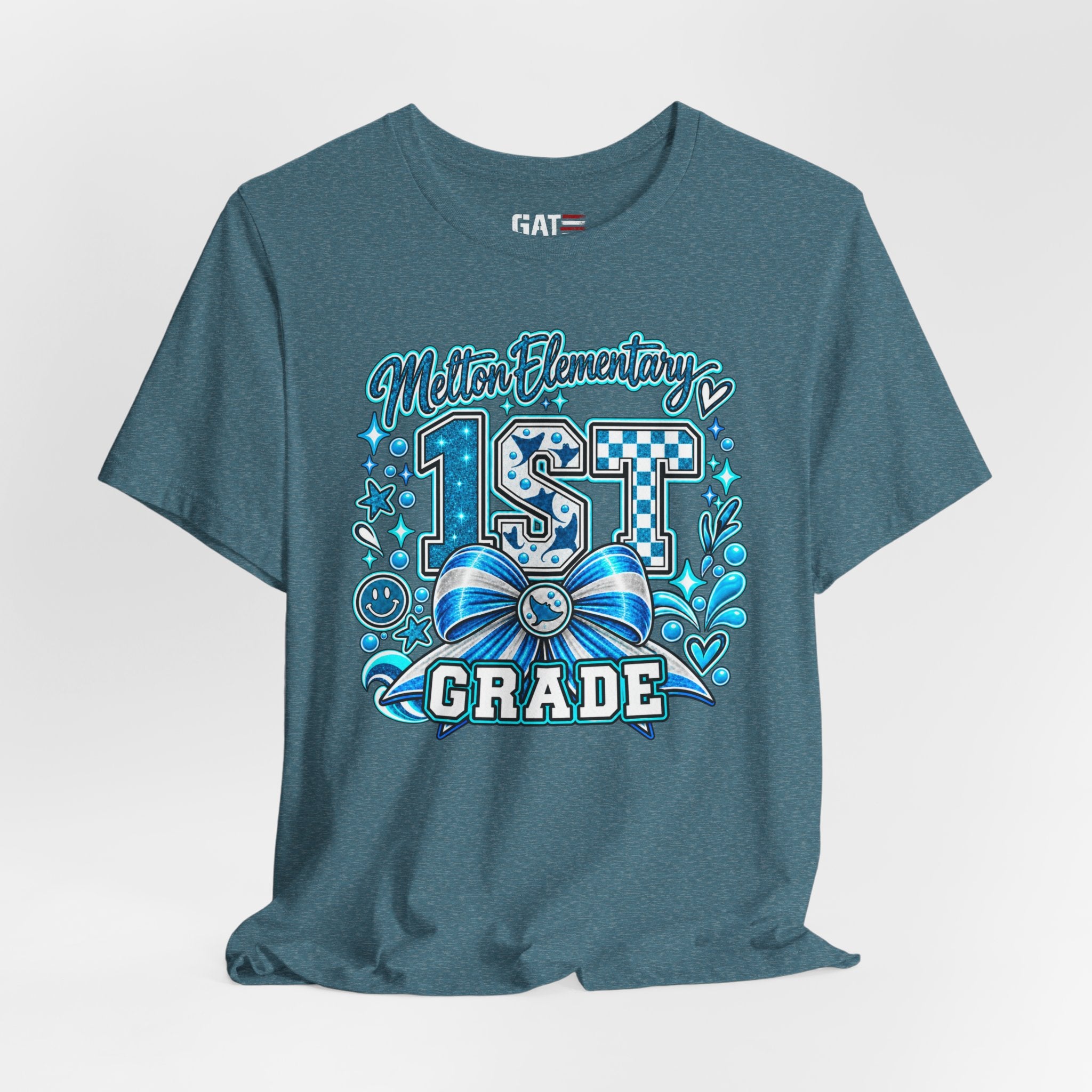 Melton 1st Grade School T‑Shirt — Bow Design