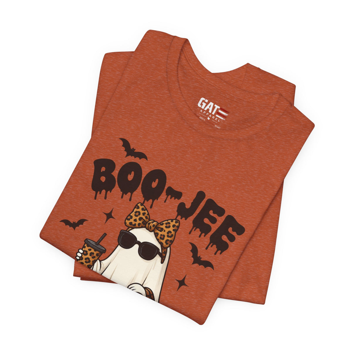 Boo-Jee Leopard Ghost Tee — Cute Halloween Graphic T-Shirt