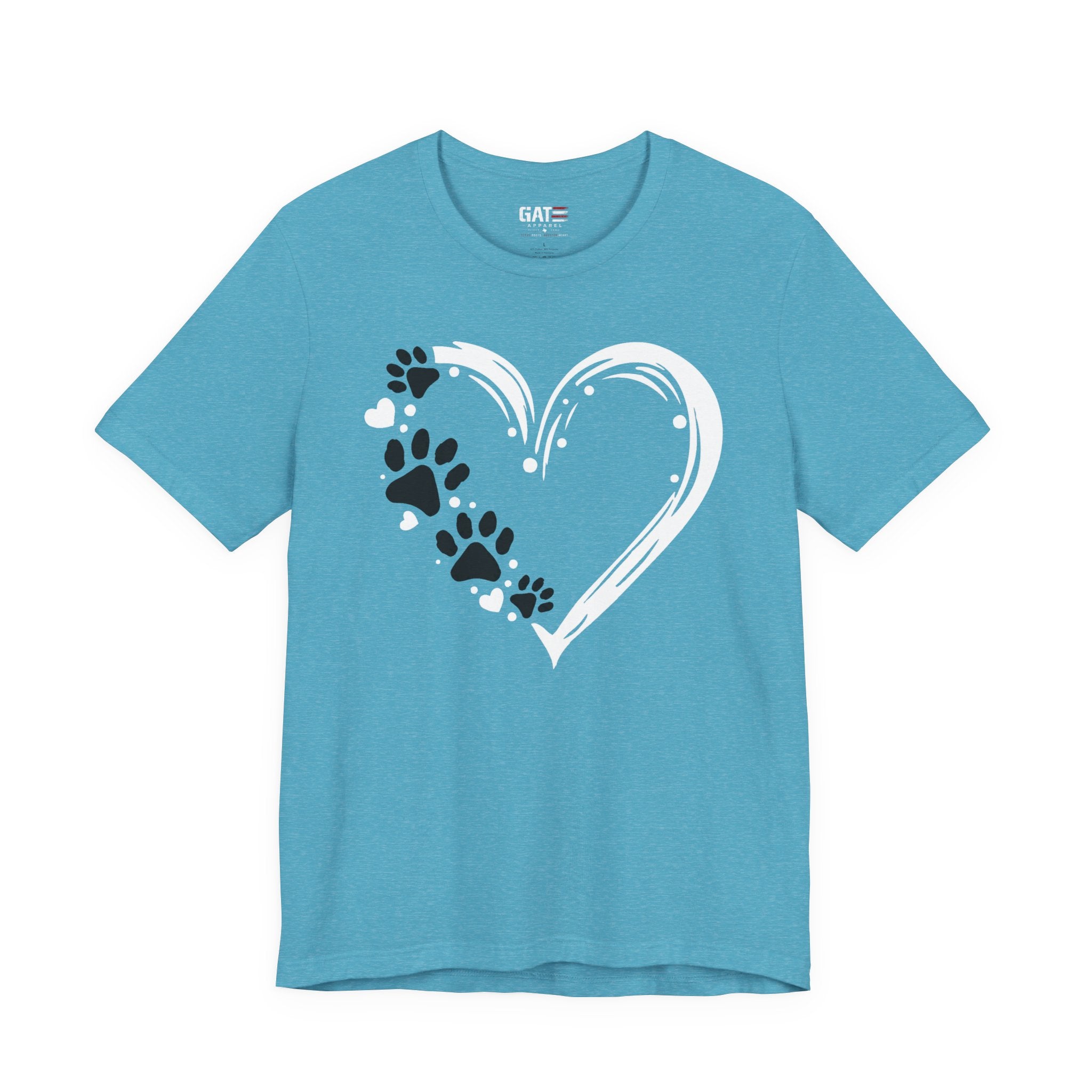 Paw Print Heart T-Shirt — Dog Lover Graphic Tee