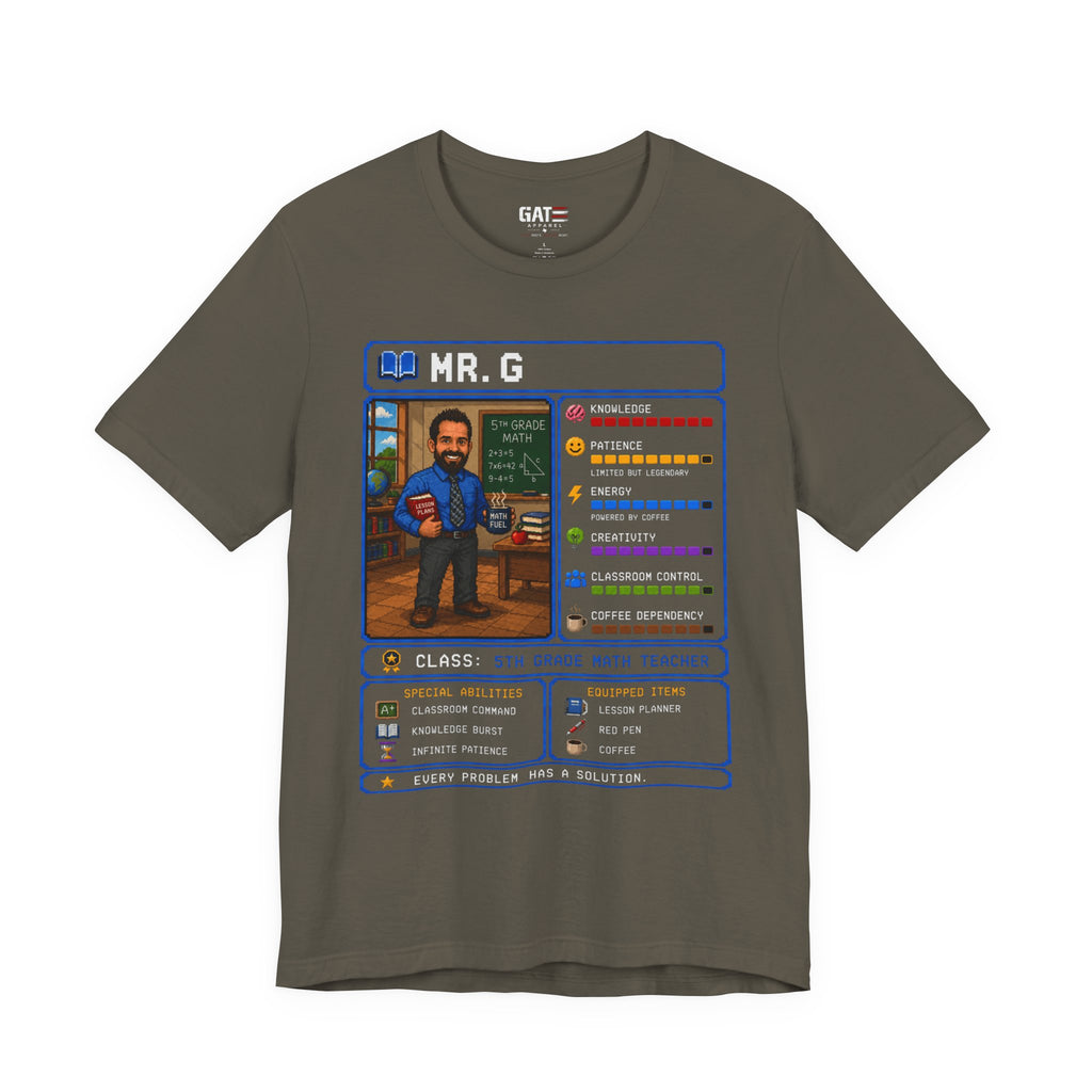 Custom Math Teacher RPG Character Shirt | Personalized Teacher Gift