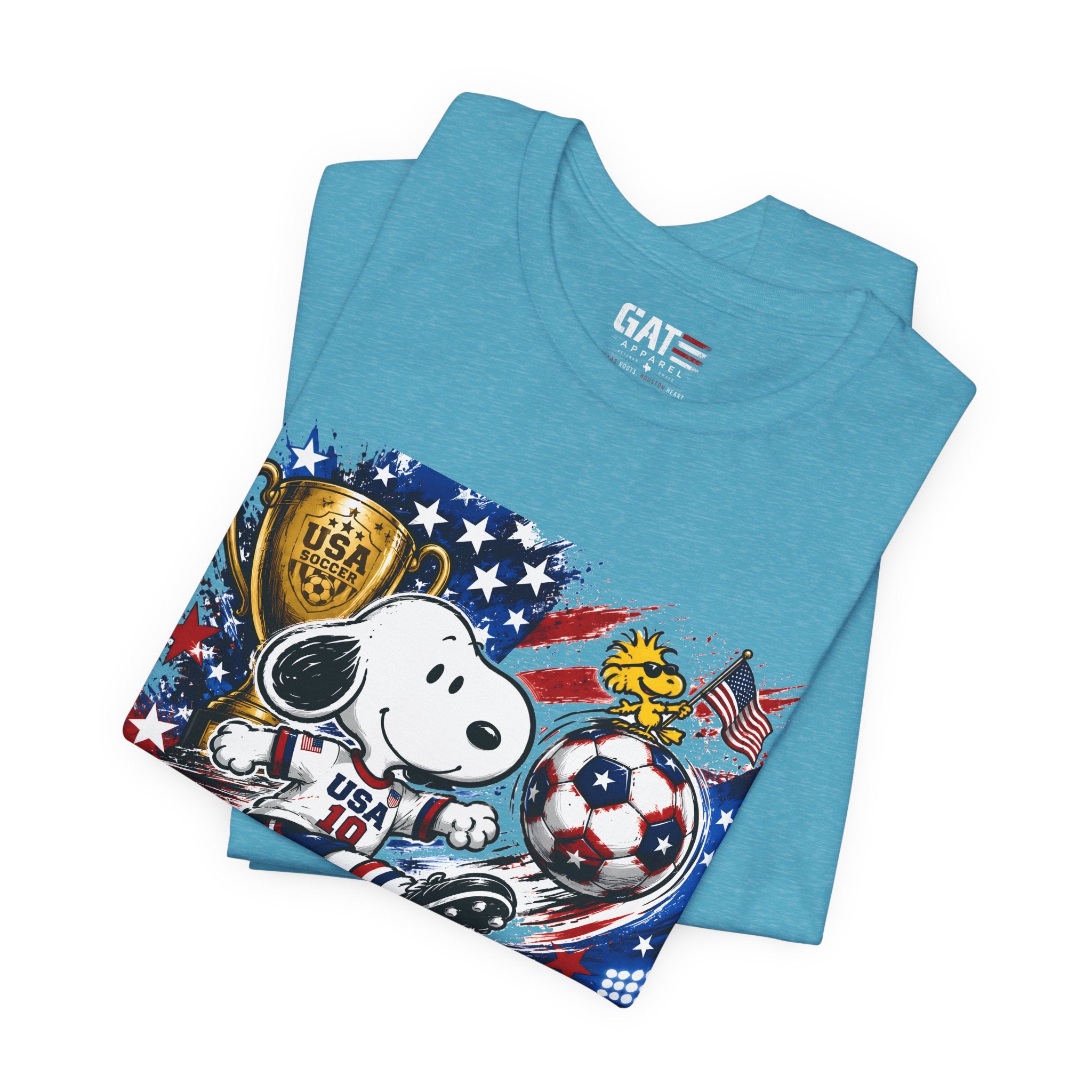 Snoopy USA Soccer Tee | Patriotic Soccer Graphic T-Shirt