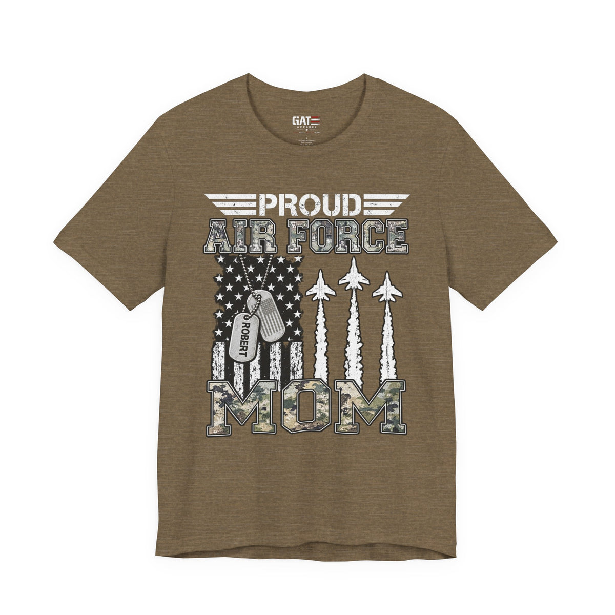 Air Force – Personalized Mom/Dad T-Shirt | Custom Name Dog Tag Tee