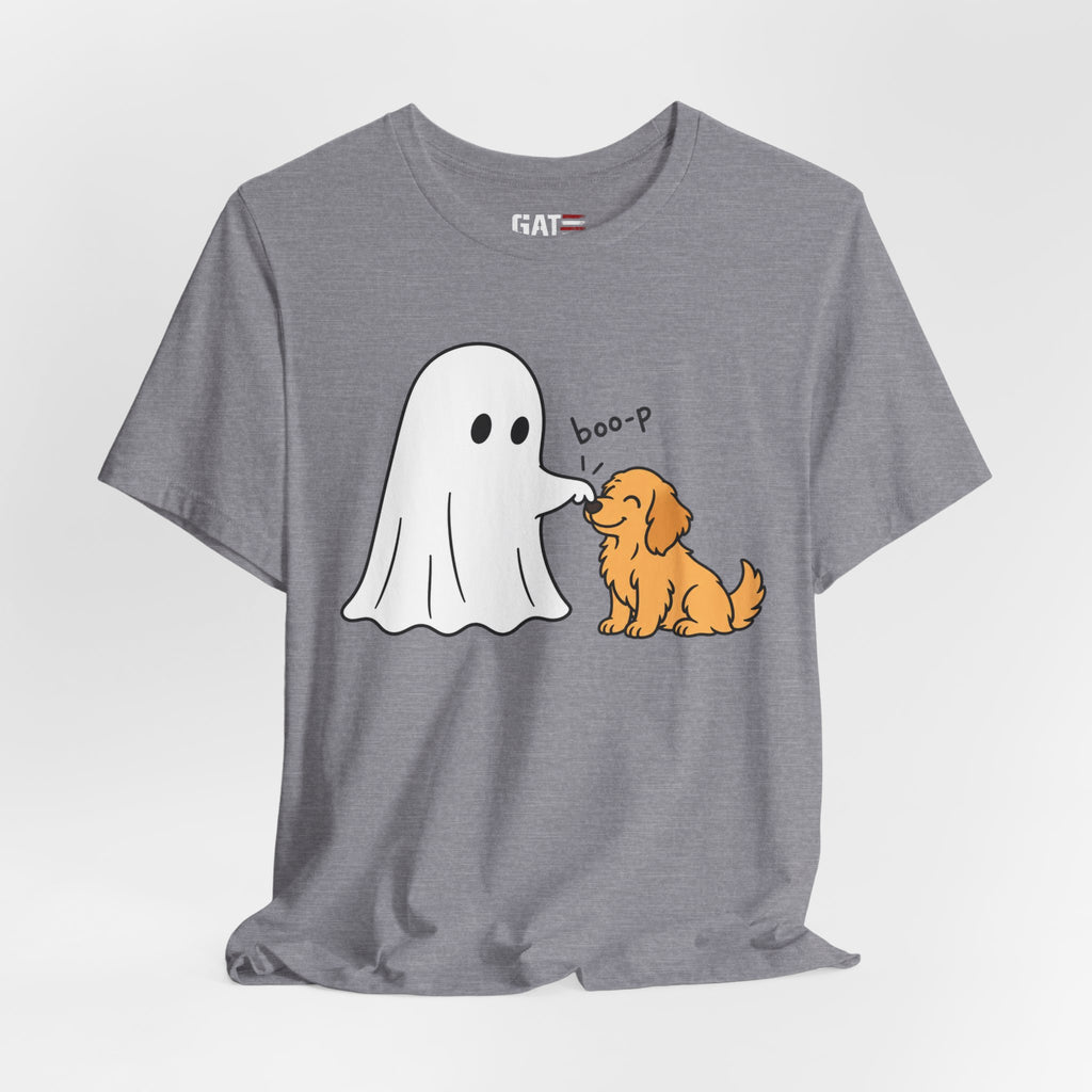 Halloween Ghost & Golden Retriever — "boo-p" Cute Dog Halloween T-Shirt