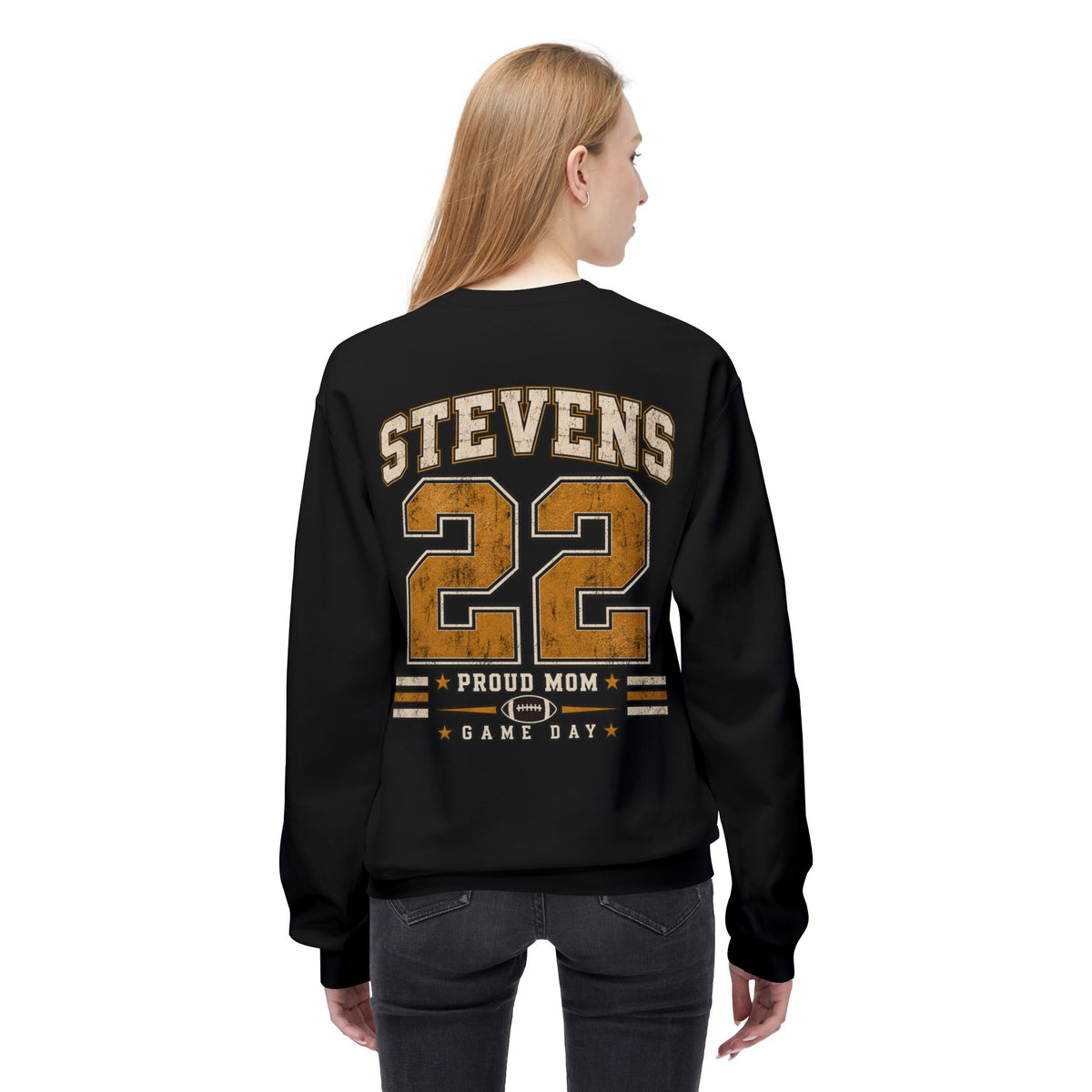 Personalized Football Mom Crewneck Sweatshirt | Custom Player Name & Number