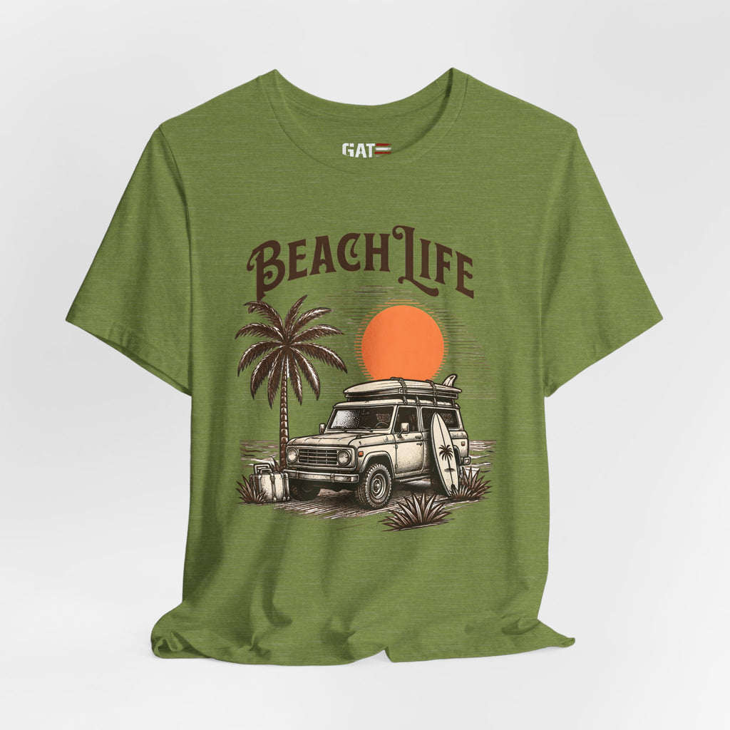 Beach Life Shirt, Retro VW Bus T Shirt, Vintage Camper Van Tee, Coastal Vacation Shirt, Summer Beach Graphic Tee, Surf Style Shirt, Van Life