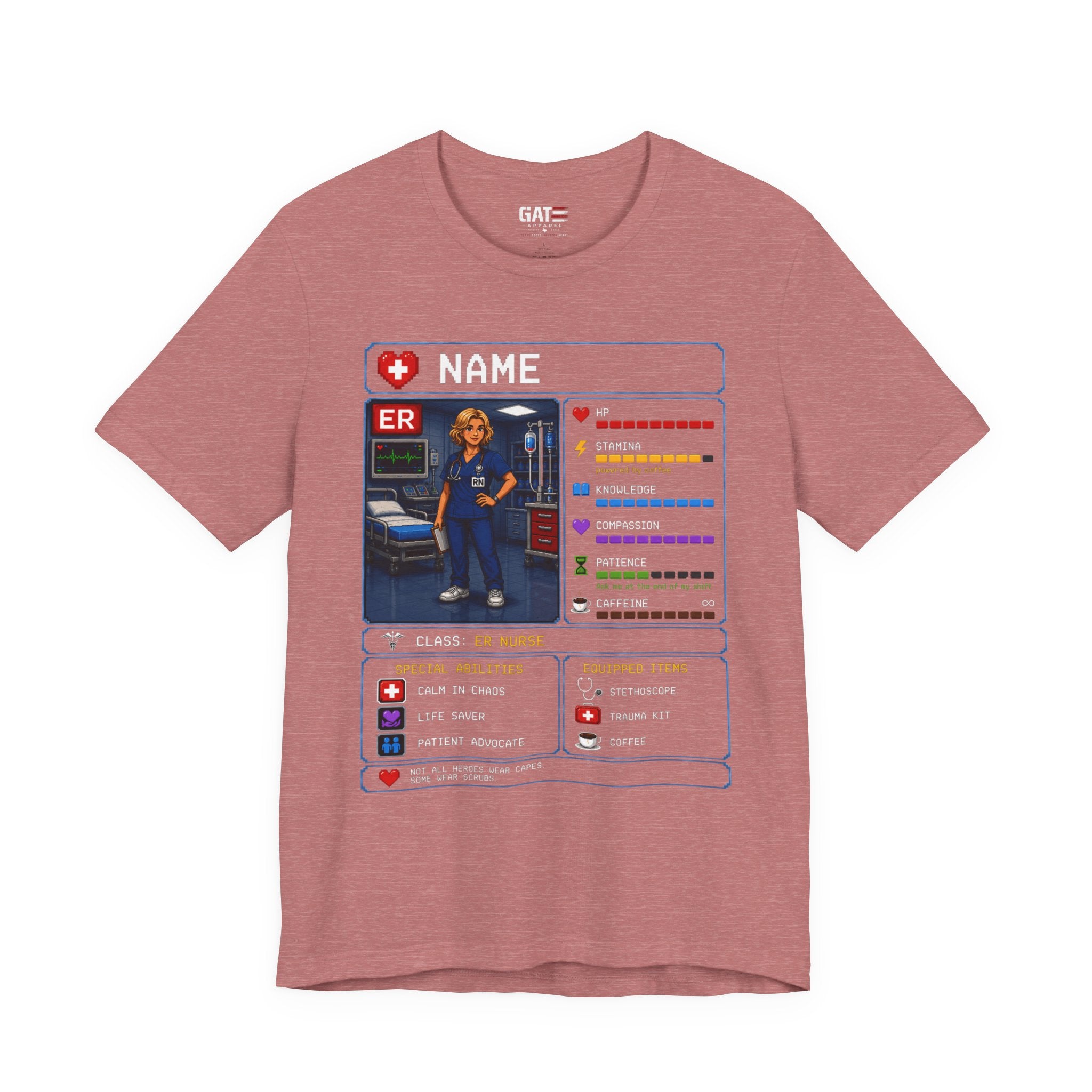 Custom ER Nurse RPG Character Shirt | Personalized Nurse Gift
