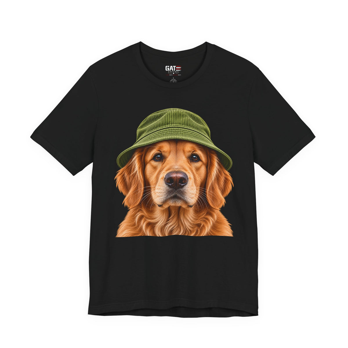 Golden retriever wearing a beanie graphic T-shirt - alternate product photo 4