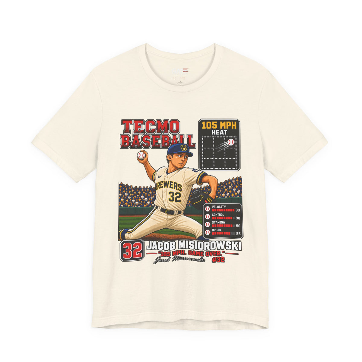 Jacob Misiorowski #32 retro baseball pitcher graphic T-shirt
