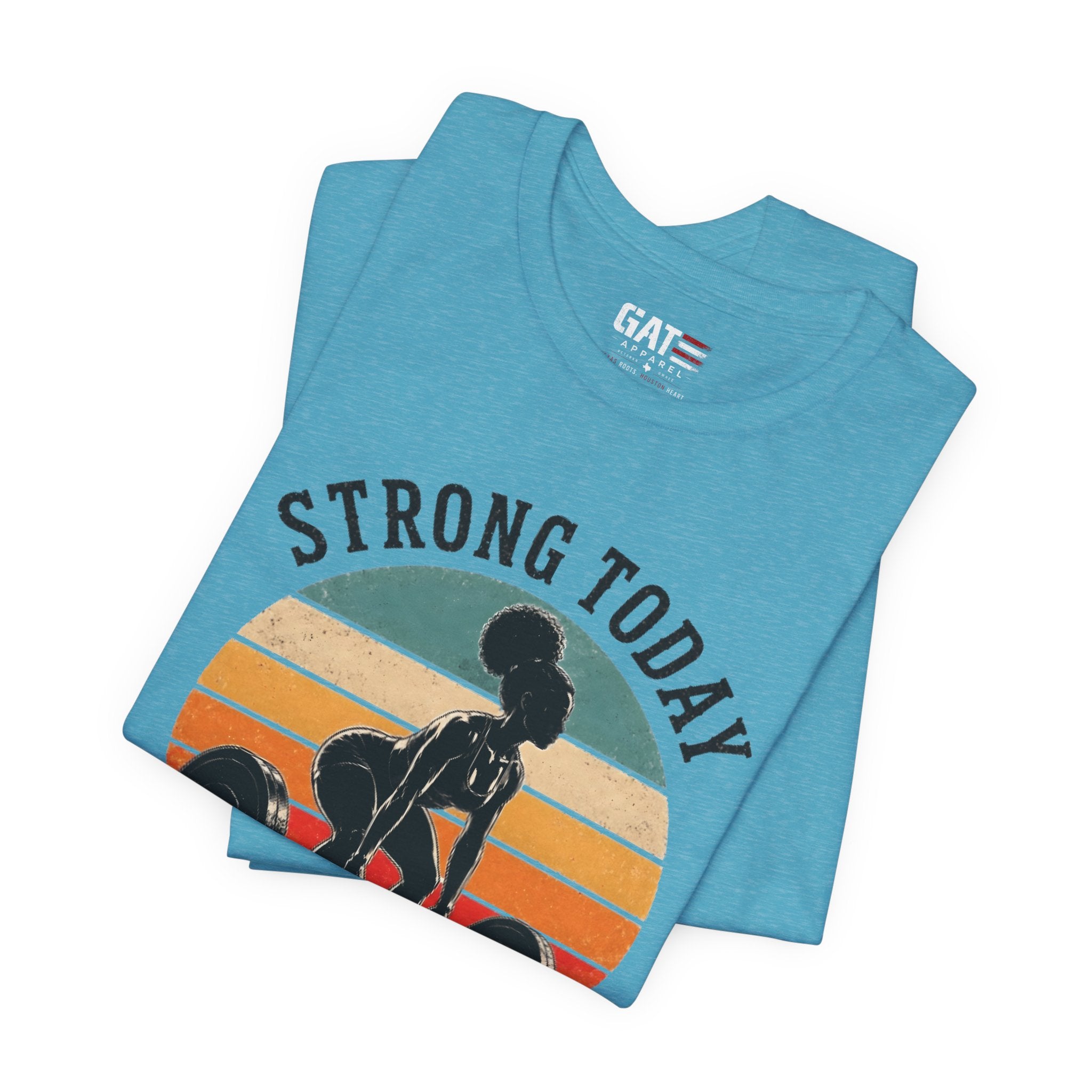 Strong Today Stronger Tomorrow Shirt, Women's Gym Shirt, Retro Weightlifting Tee, Fitness Gift for Women