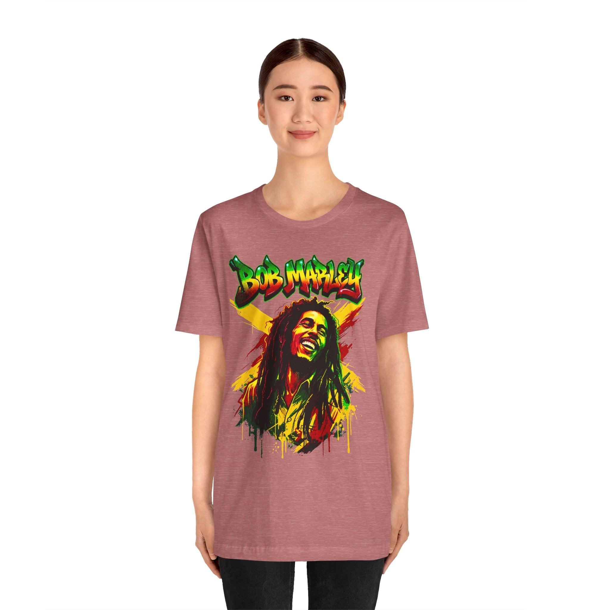 Reggae Legend Portrait Tee — Rasta Colors Music Graphic Shirt