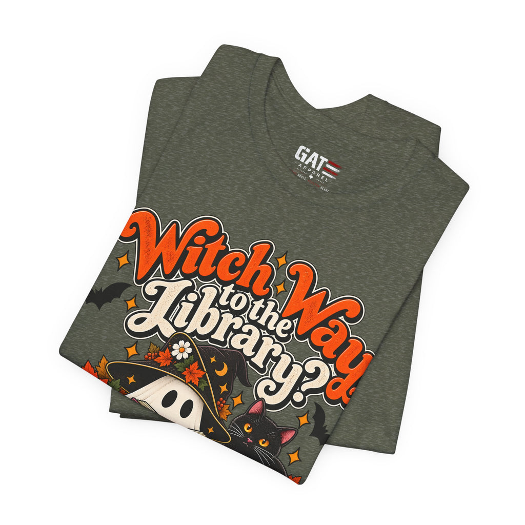 Witch Way to the Library Halloween Shirt | Book Lover Tee