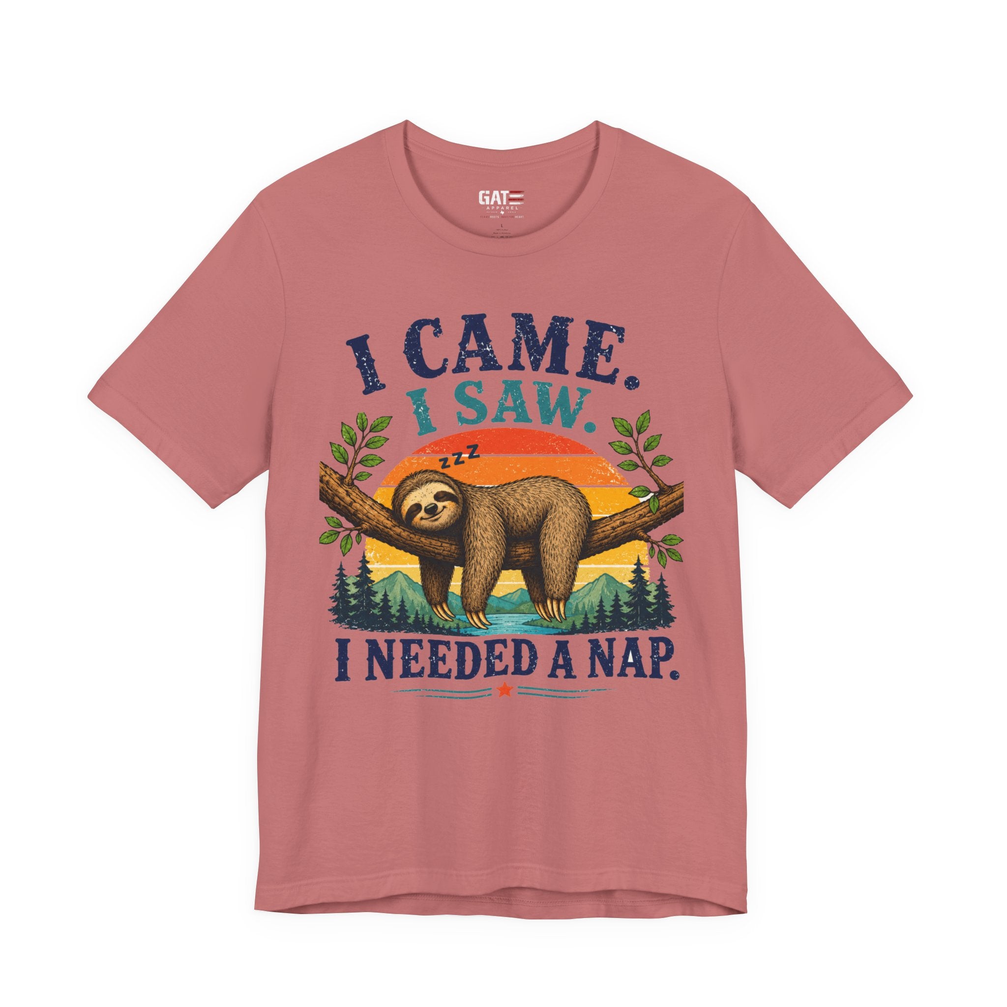 I Came I Saw I Needed a Nap Sloth T‑Shirt