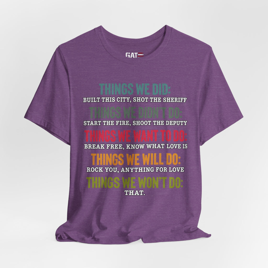 Things We Will Do Checklist T-Shirt — Funny Motivational List Tee
