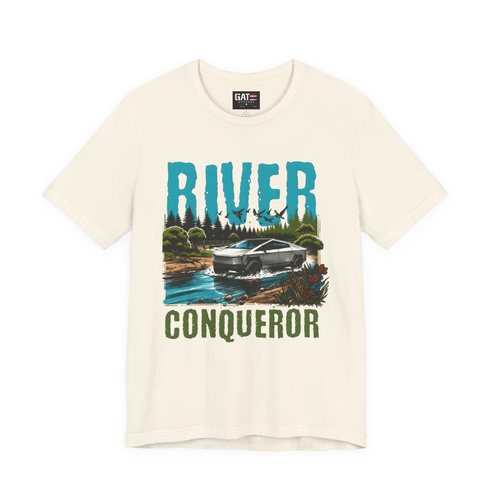 Cybertruck River Conqueror Shirt, Tesla Cybertruck Off Road Tee, Adventure Truck Shirt, Camping Shirt, Outdoor Lover Gift