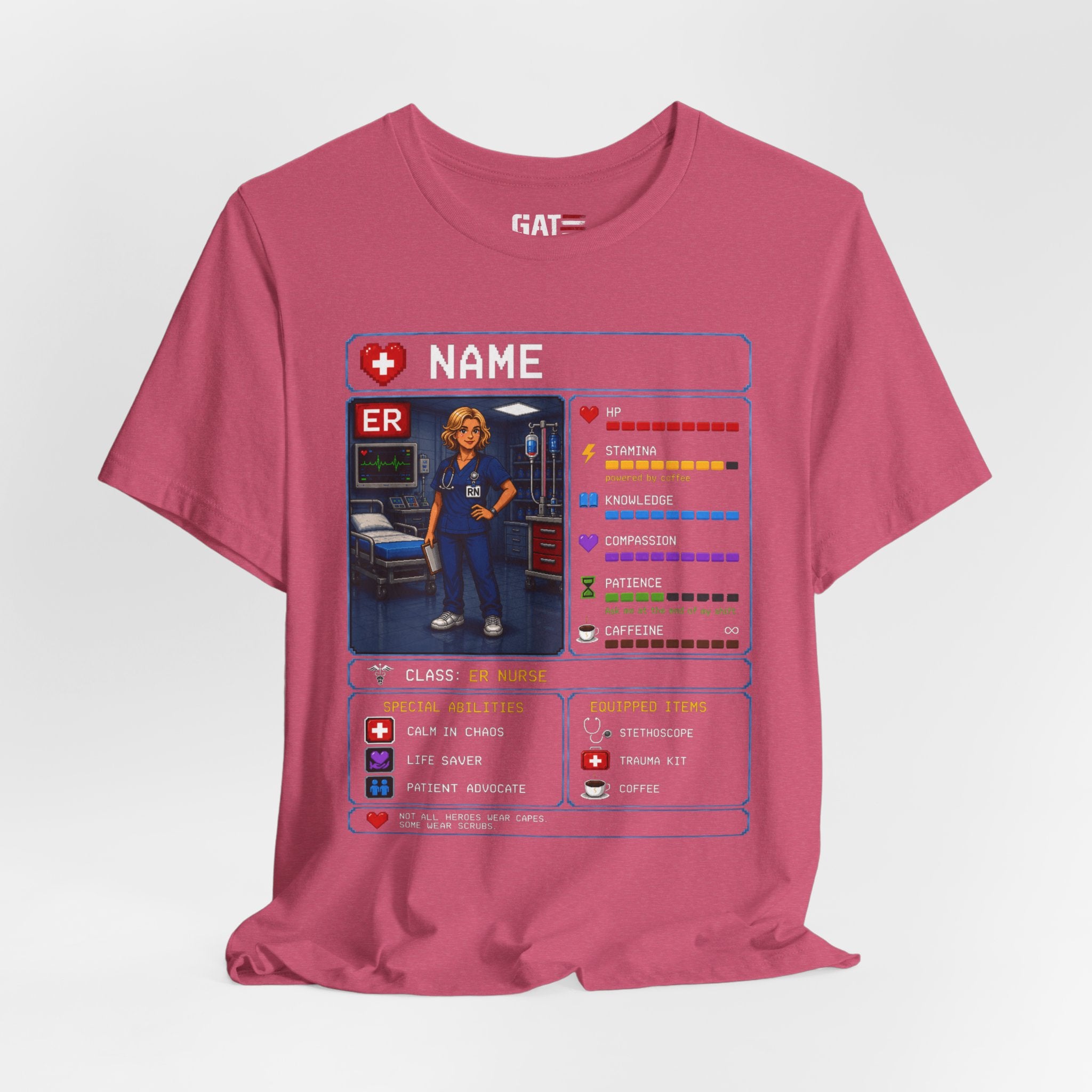 Custom ER Nurse RPG Character Shirt | Personalized Nurse Gift