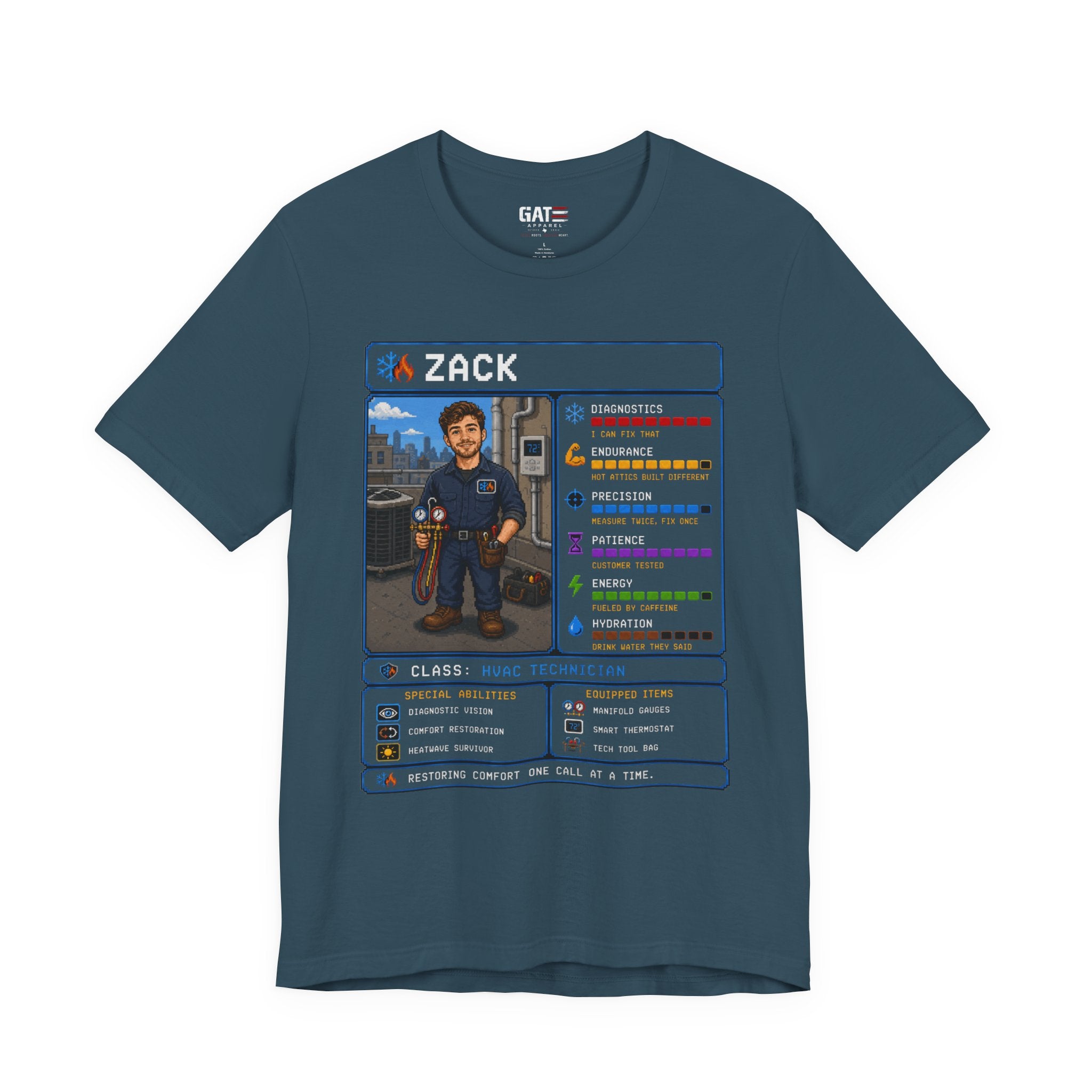 Custom HVAC Technician RPG Character Shirt| Personalized HVAC Tech Gift