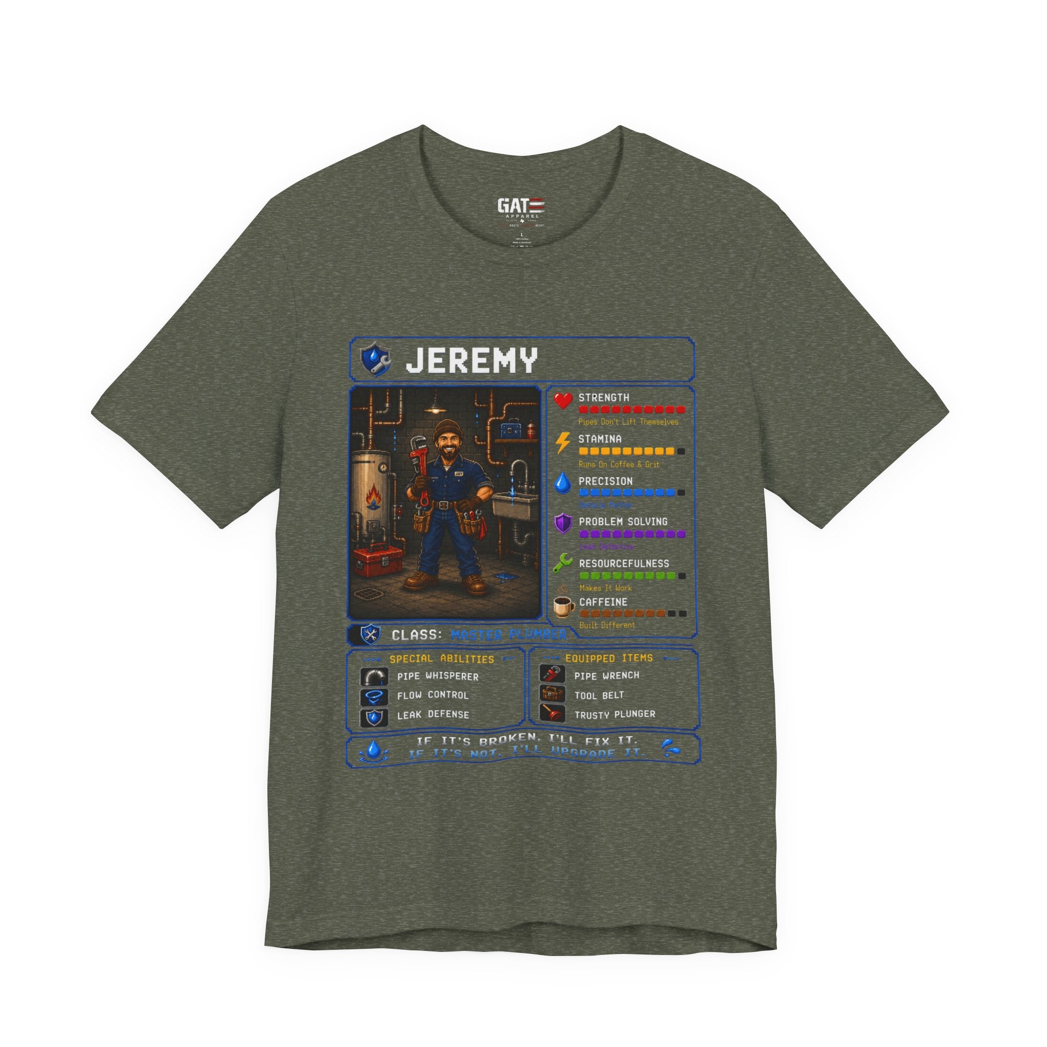 Custom Plumber RPG Character Shirt | Personalized Plumber Gift