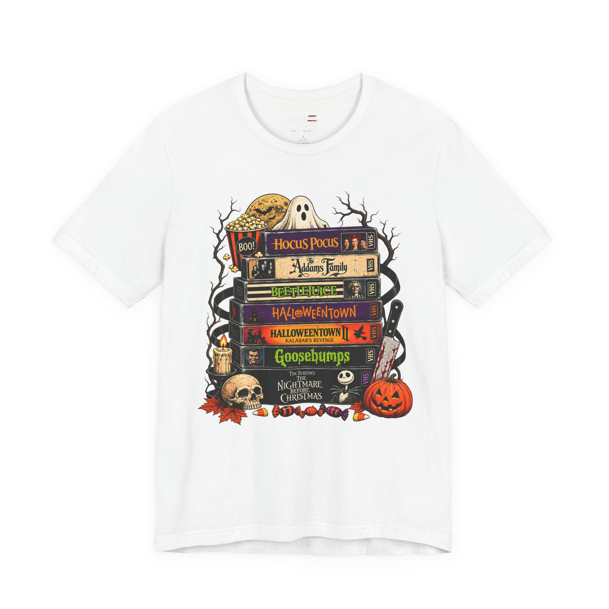 Halloween Movie Stack Shirt | Spooky Classics Tee