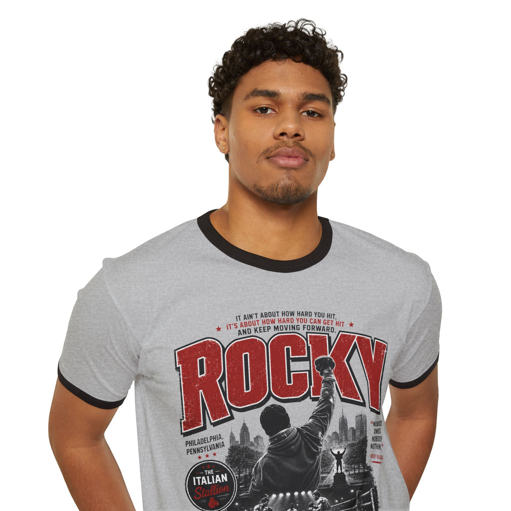 Rocky Vintage Ringer T-Shirt – One More Round Retro Boxing Tee