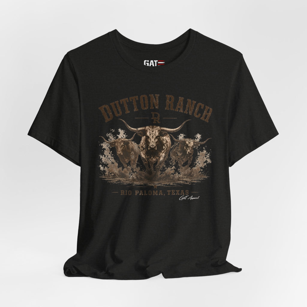 Dutton Ranch Longhorn Shirt, Yellowstone Inspired Western Tee, Cowboy Ranch Graphic T-Shirt, Texas Country Shirt, Rustic Cowgirl Gift