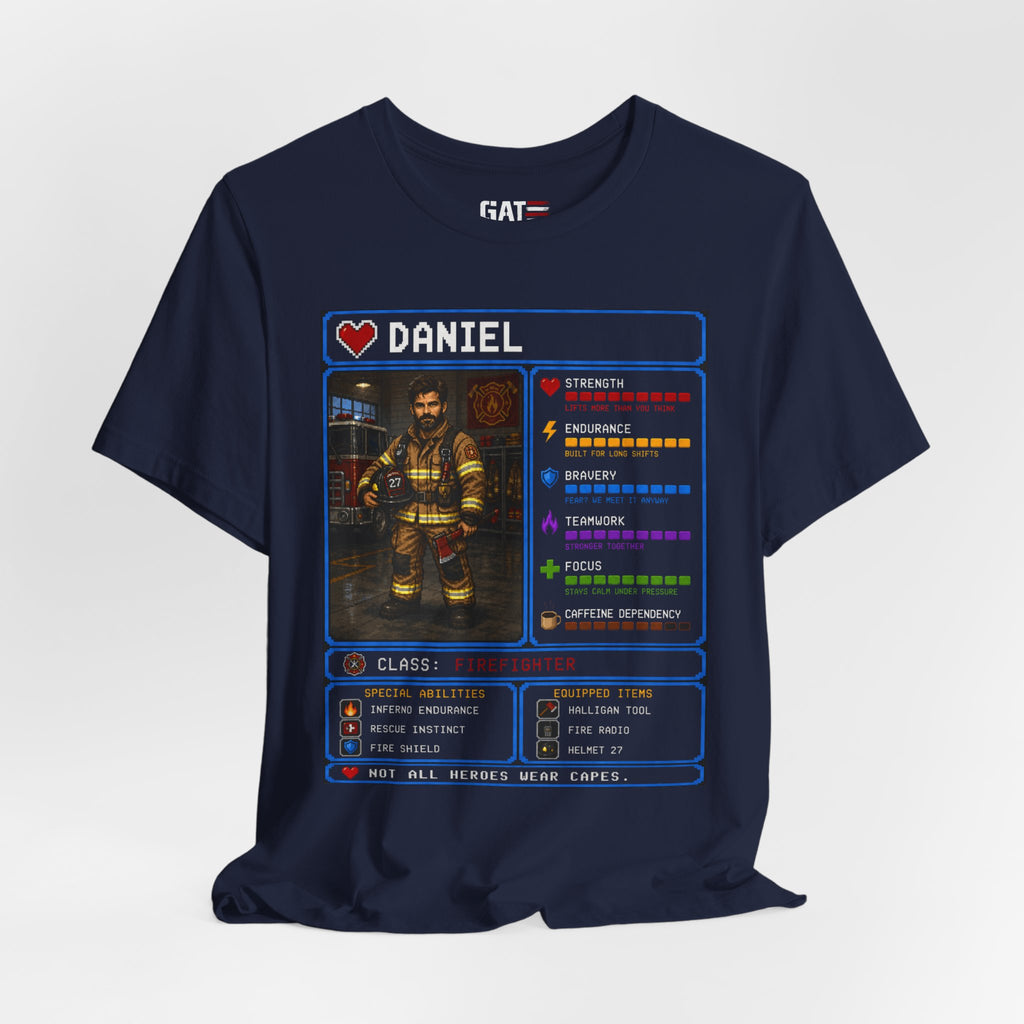 Custom Firefighter RPG Character Shirt | Personalized Firefighter Gift