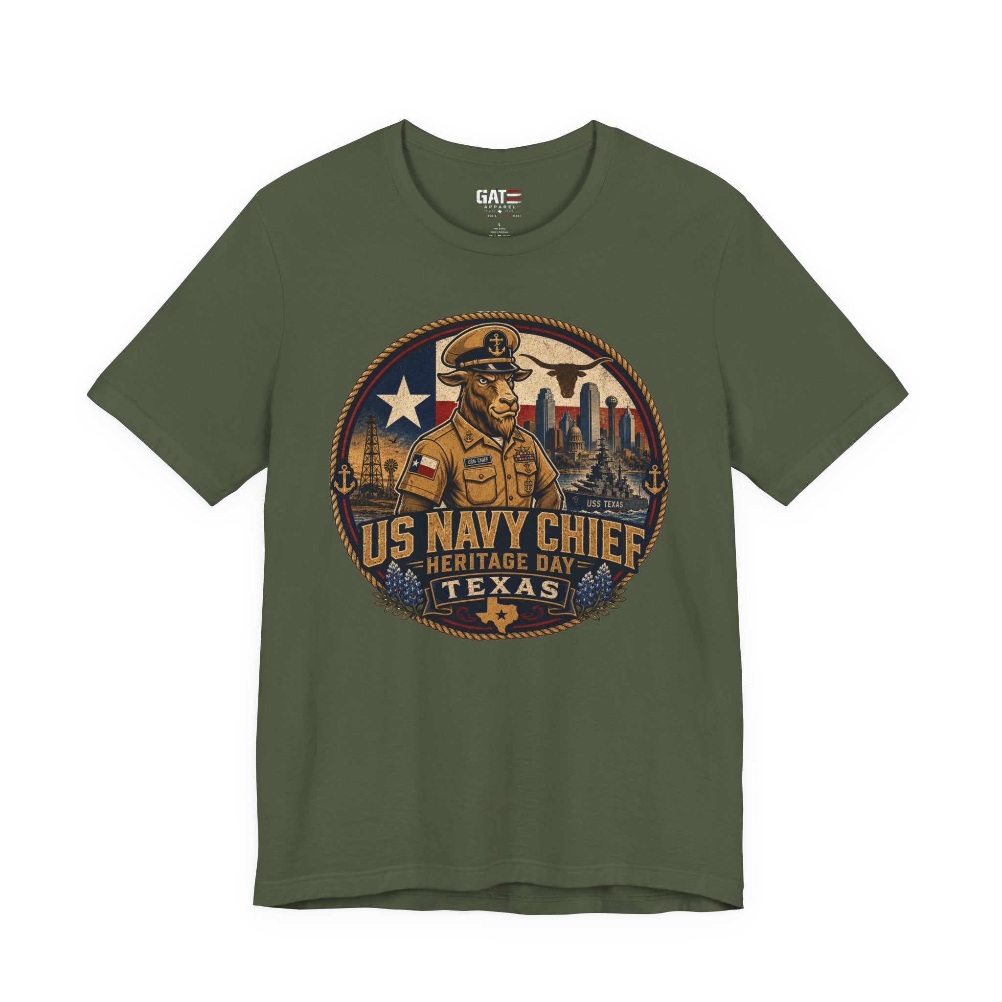 US Navy Chief Heritage Day Texas Shirt, Navy Chief Goat Shirt, Chief Petty Officer Gift, Military Pride Tee, Navy Veteran