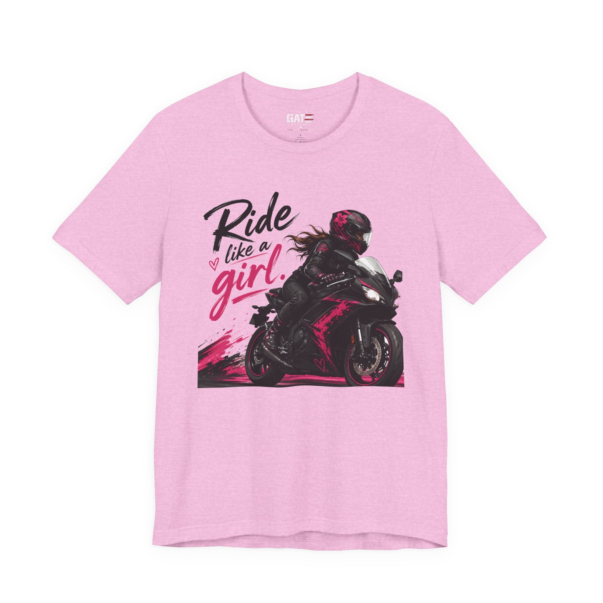 Ride Like A Girl Shirt, Women Motorcycle Rider Tee, Pink Biker Shirt, Moto Girl Gift, Sport Bike Shirt, Female Rider Tee