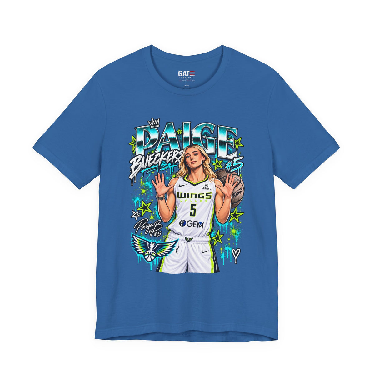 Wings basketball fan tee color mockup