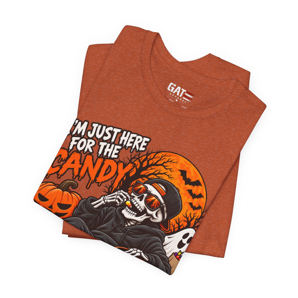I'm Just Here for the Candy Halloween Skull Shirt | Spooky Tee