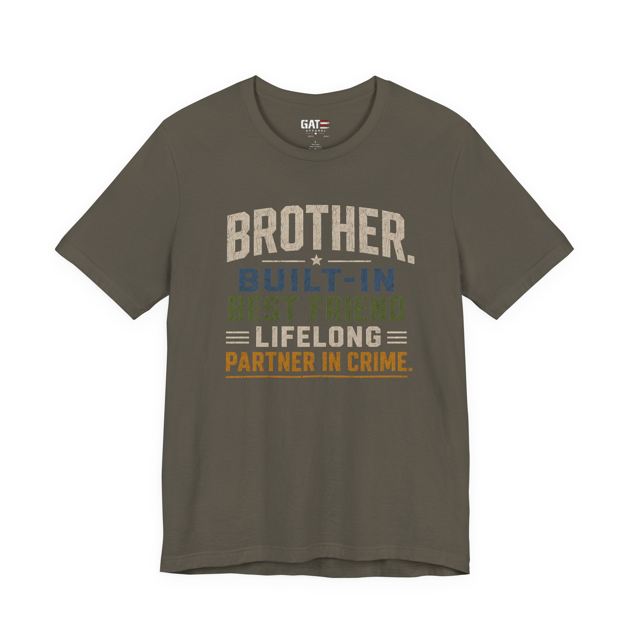 Brother Built In Best Friend Lifelong Partner In Crime Shirt, Funny Brother Gift, Sibling Tee, Brother Birthday Gift Tee