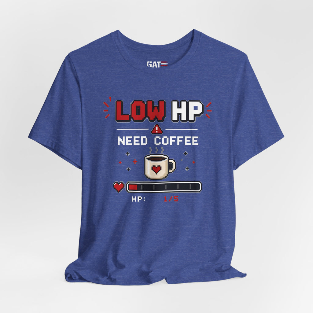 Funny Coffee Lover Shirt, Gamer Coffee Tee, Retro Pixel Art Shirt, Caffeine Addict Gift, Gaming T-Shirt